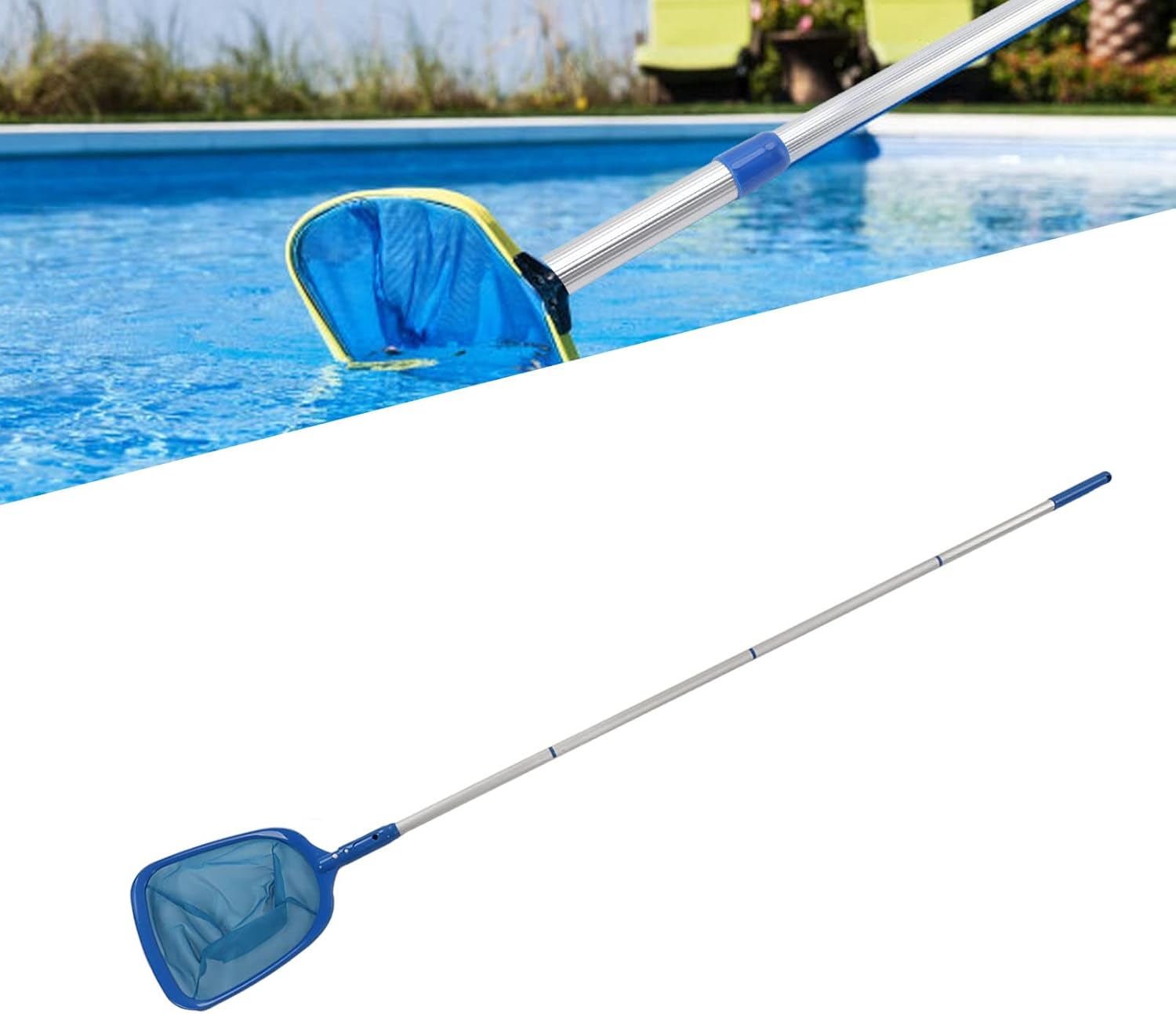 Pool Skimmer Net with 16Ft Telescopic Pole, Heavy Duty Swimming Pool Cleansing Net for Leaves & Debris image number 5
