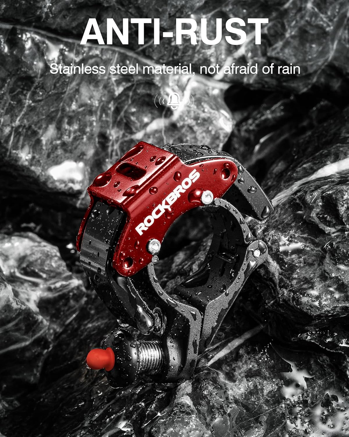 ROCKBROS Bike Bells Hidden MTB Bells Bicycle Bells for 22.2Mm Handlebars, More than 100Db, Clear & Long Sound Ringer, Mountain Bike, Scooter, Youth Bike, Black - Black image number 6