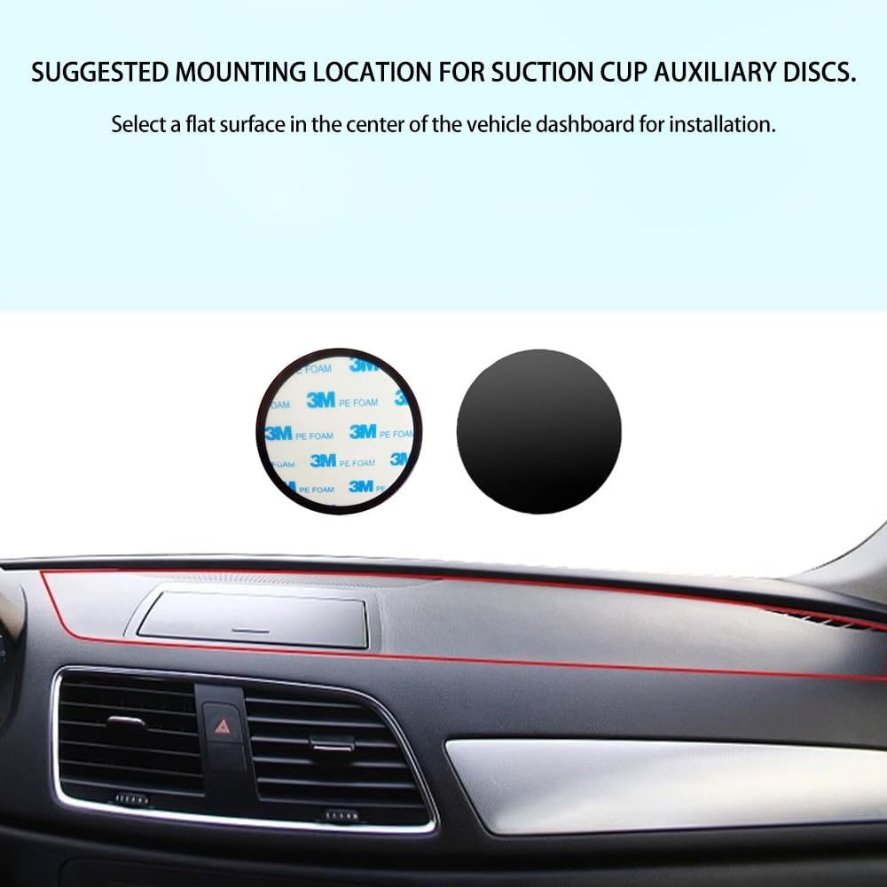 QISANKEE 6 PCS 3M Sticky Adhesive Pad Replacement for Dashboard/Dash Cam Suction Cup Mount, 80 Mm Circle Double Sided image number 2