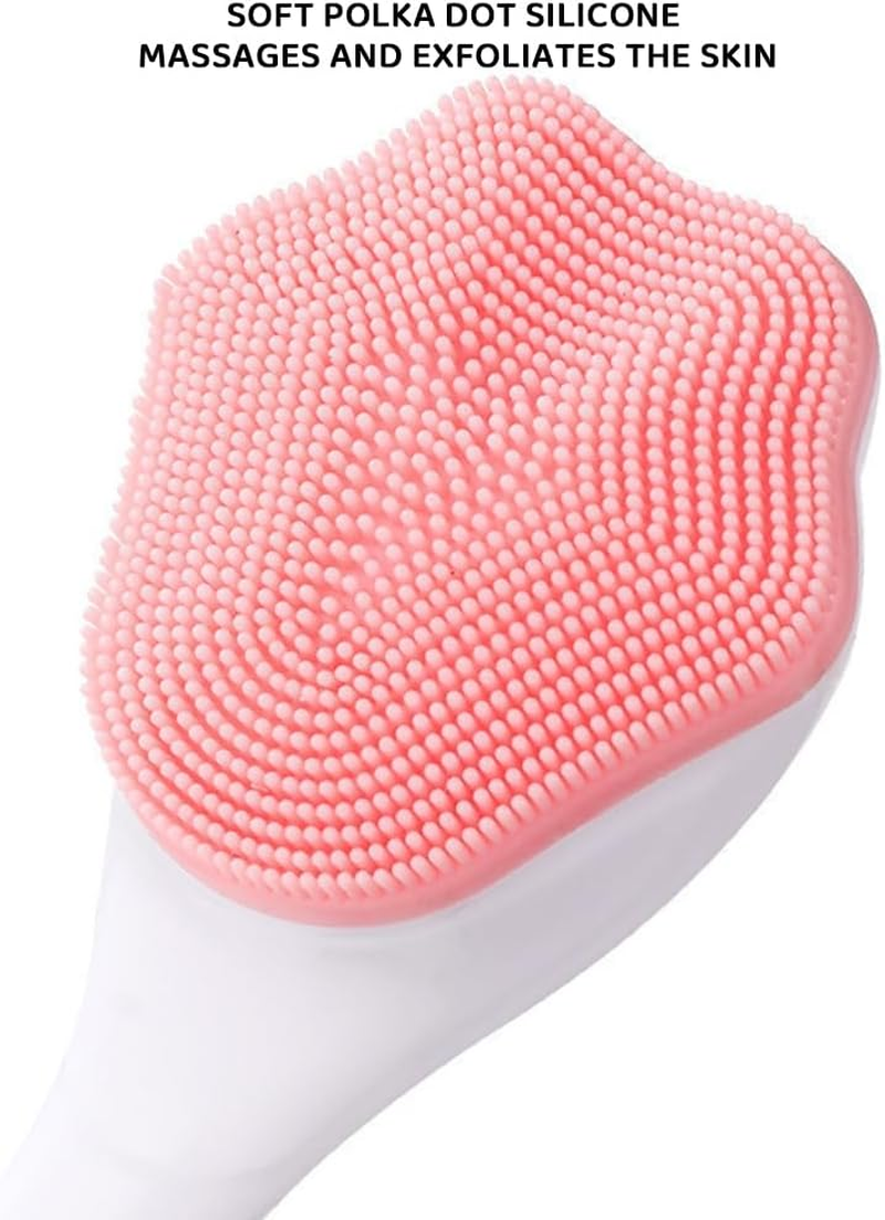 RUTREZOGO 3 Pack Manual Handheld Facial Cleansing Brush, Silicone Face Scrubber with Soft Bristles, Exfoliating Blackhead Remover, Waterproof Face Wash Brush for Skincare and Makeup Residue image number 3