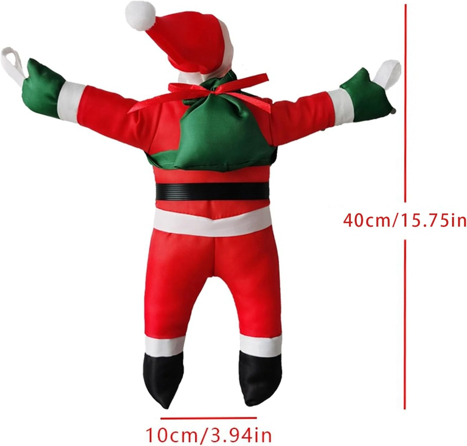 Christmas Decor Santa Claus Climbing Ladder Lights 15.7 Inch - Cute Hanging Decoration for Wall and Christmas Ornaments image number 2