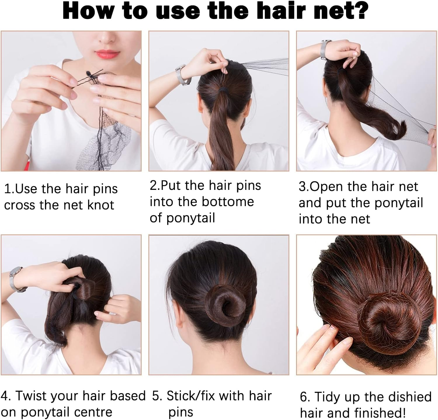 Invisible Hair Nets and U Shaped Hair Pins Set, Blonde Hair Nets 50Pcs Elastic Edge Mesh Hair Nets & 50Pcs U Shaped Bobby Pins for Ballet Girl Kids Women Hair Bun (With Storage Box)) image number 2