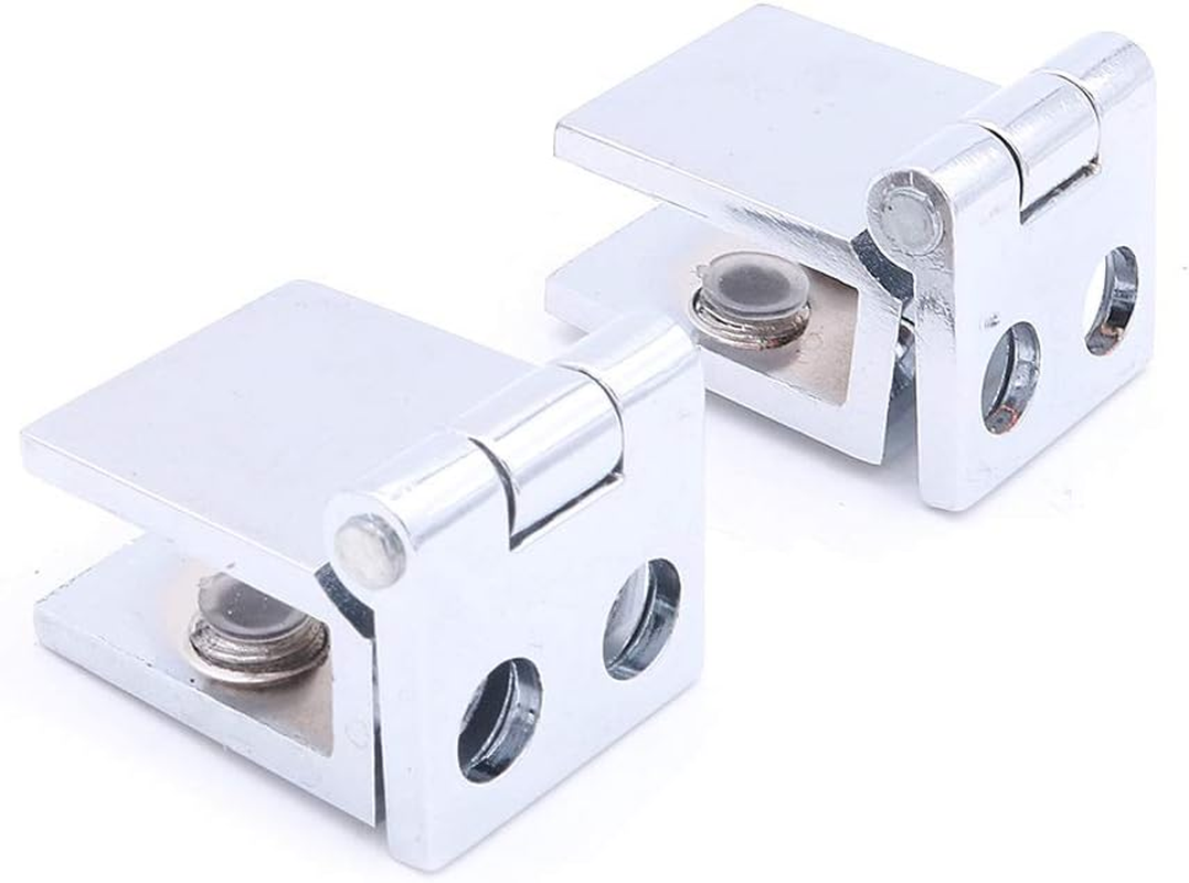 NUZAMAS Set of 8 Glass Door Hinges, 5Mm-8Mm Adjustable Rectangle Clamp Single Clip for Cabinet Cupboard Glass Door Hinges, Wall Mounted image number 3