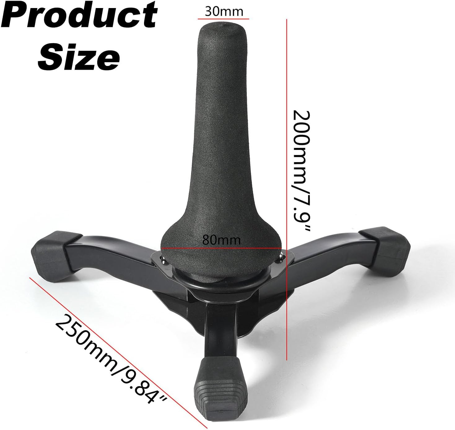 KESERLIG Portable Foldable Tripod Stand Holder with Protective Pad, Anti-Slip Sturdy Holder for Oboe, Flute, Clarinet, Straight Saxophone Wind Instrument image number 2