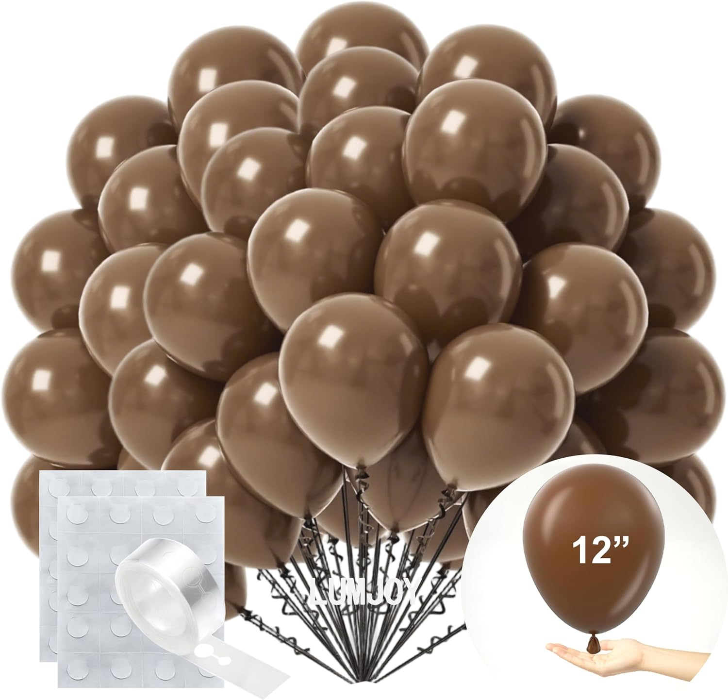 Lumjoy Matte Orange Latex Balloons 50Pcs 12 Inch 30Cm Decorative Helium Balloon with Strip and Sticker for Birthday Baby Shower Wedding Engagement Graduation Festival Party Decorations