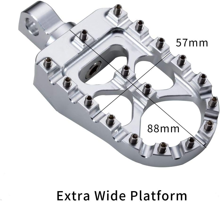 CNC Wide Foot Pegs 360&deg; Roating MX Chopper Bobber Style for Harley Dyna Sportster Fatboy Iron 883,Silver image number 5