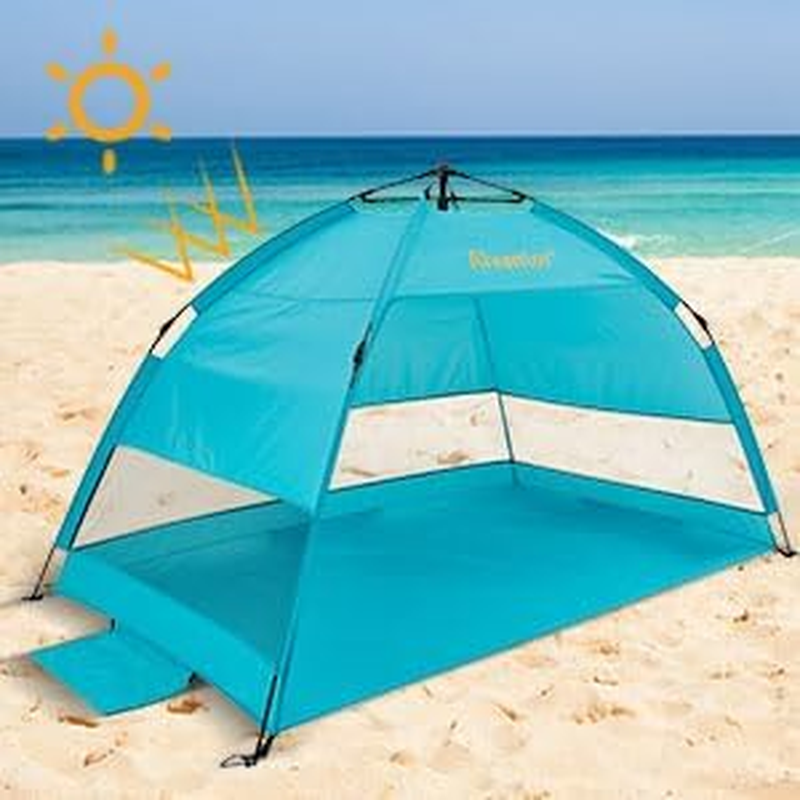 Alvantor Beach Tent Coolhut plus Beach Umbrella Sun Shelter Cabana Automatic Pop up UPF 50 Sun Shade Portable Camping Hiking Canopy Easy Set up Light Weight Windproof Stable 2-3 Person image number 5