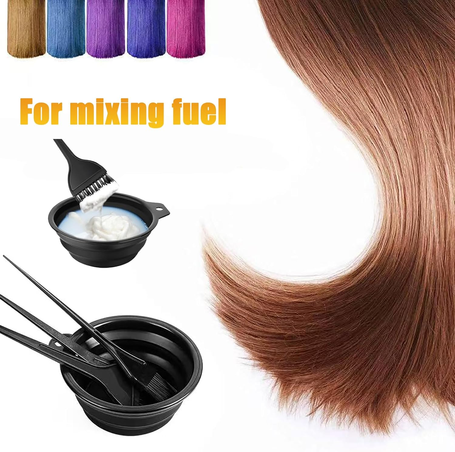 Lxtness 5 Pcs Hair Coloring Brushes, Hair Dye Brush and Mixing Bowl Set, Double-Sided Hair Dying Brushes Tint Comb Set,Highlighting Kit Ideal for DIY Home Salon image number 1