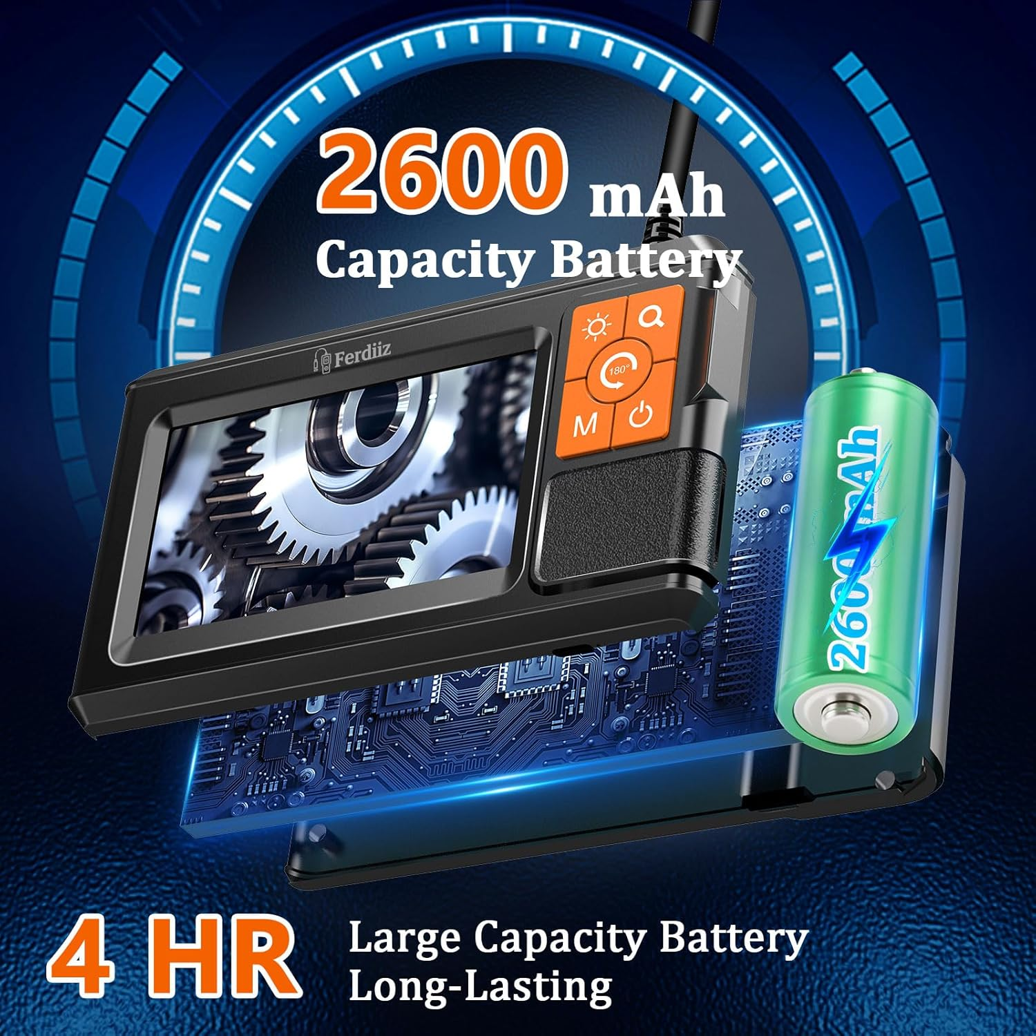 Borescope Camera with Illuminator, 1080P HD Dual Lens Endoscope Inspection Camera, 4.3" IPS Screen Industrial Borescope, IP67 Pipe Endoscope, 8+1 LED, Plumbing Inspection Gadgets for Men-5M image number 1