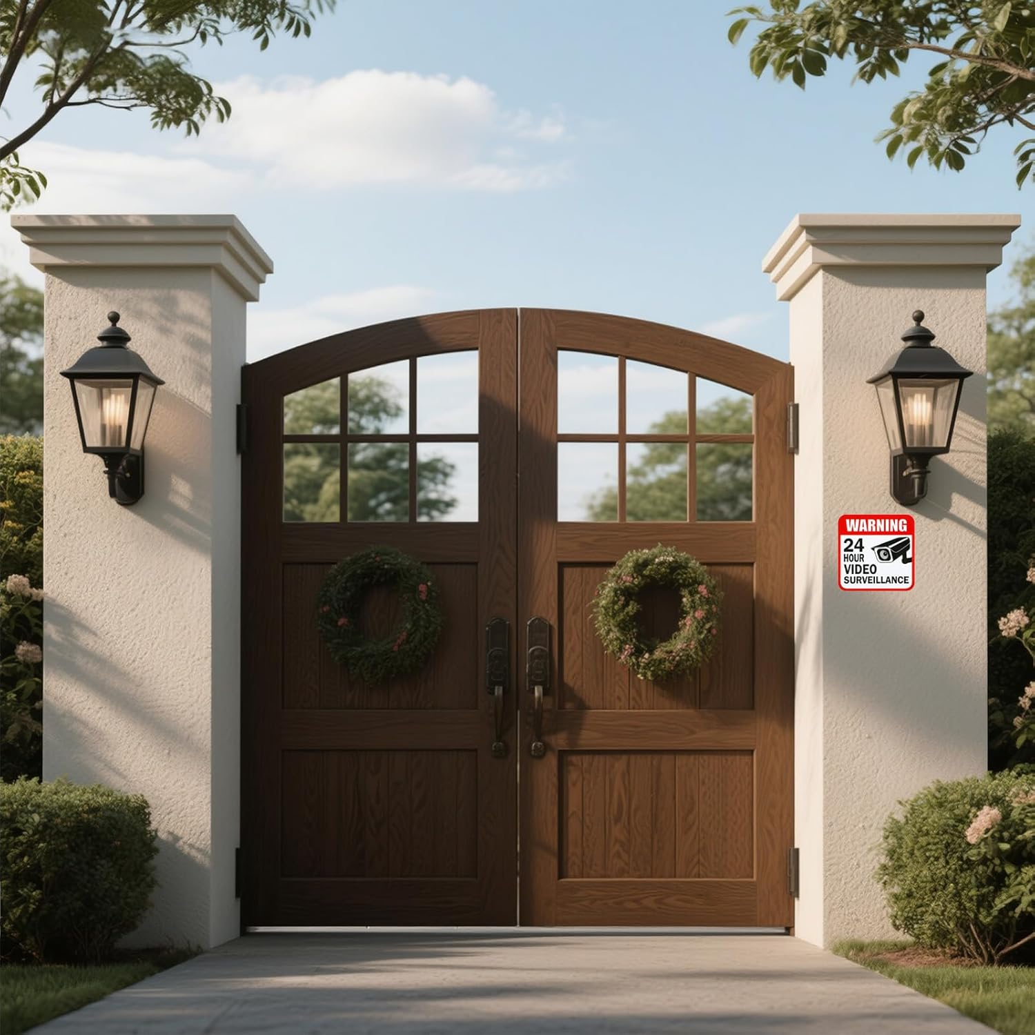 10Pcs Self-Adhesive Warning Sticker, CCTV Logo Sticker, 24-Hour Video Surveillance No-Entry Warning Sign, Video Surveillance Sign for Home Safety image number 2