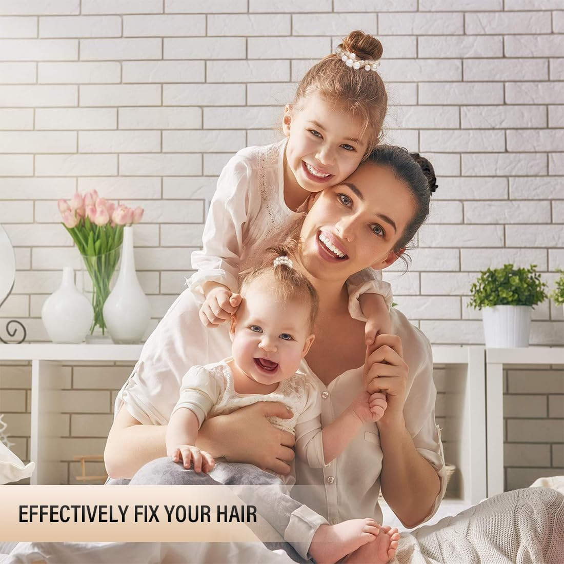 Pack of 3 Hair Bobbles, Pearl Hair Ties, Elastic Hair Tie for Women Girls, Hair Accessories for Women, Girls, Ladies, Children