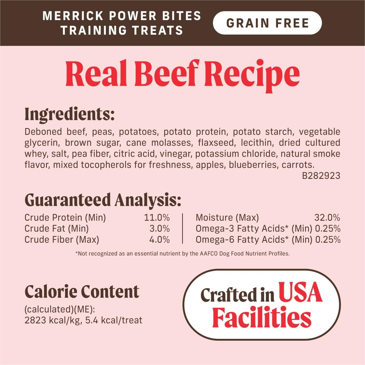 Merrick Power Bites Natural Soft and Chewy Real Meat Dog Treats, Grain Free Snack with Real Beef Recipe - 6 Oz. Bag image number 3