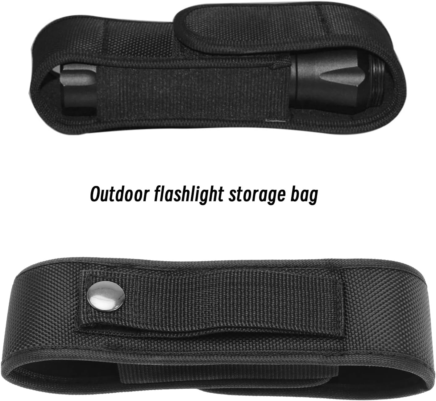 Ecsing Flashlights Pouch Tactical Flashlight Holster Nylon Flashlight Torch Pouch Accessories for Hiking Climbing Working Outdoors 19X5Cm