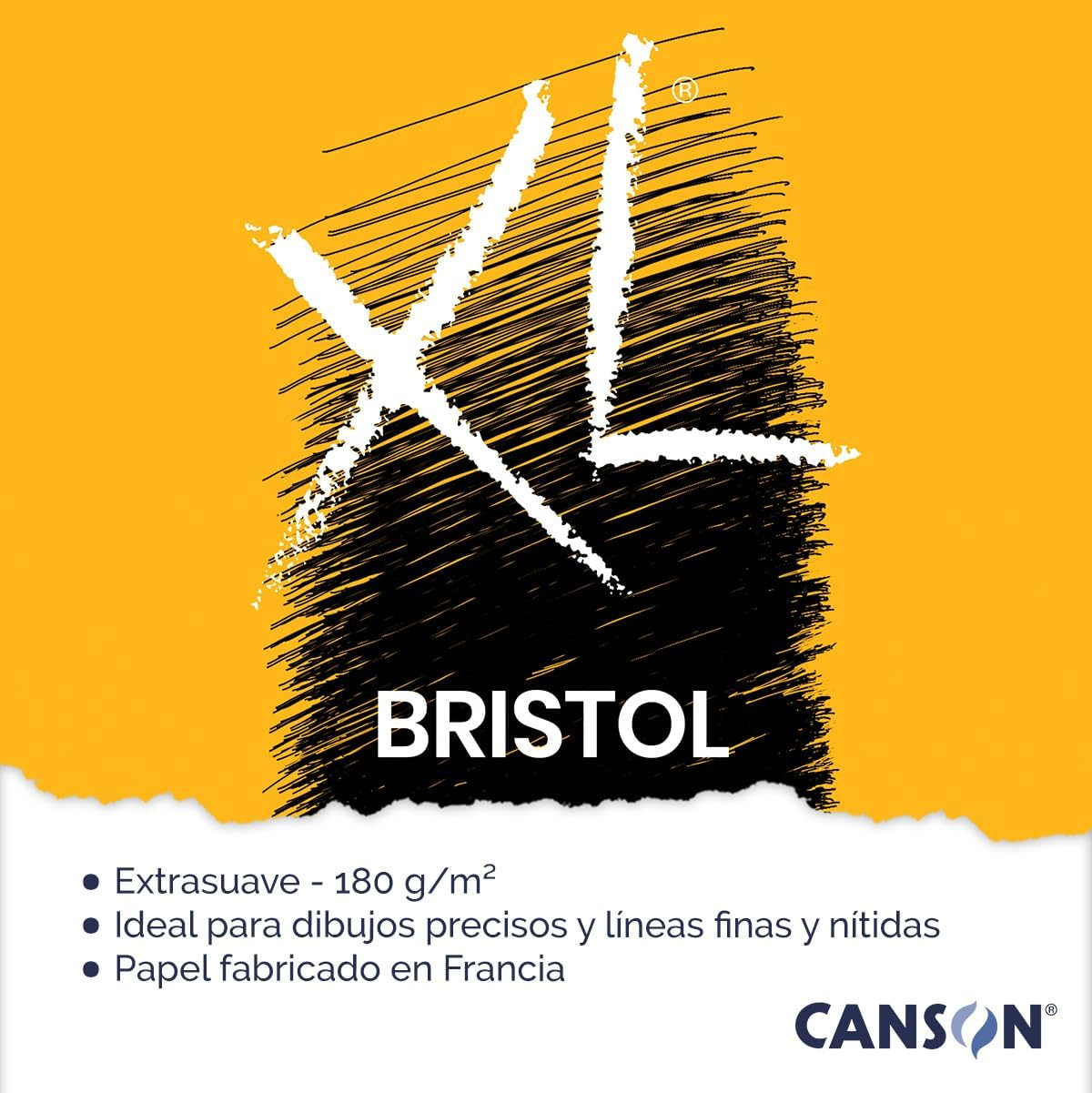 CANSON XL Bristol 180Gsm A4 Paper, Very Smooth, Spiral Pad Short Side, 50 Extra White Sheets, Ideal for Professional Artists & Illustrators image number 1