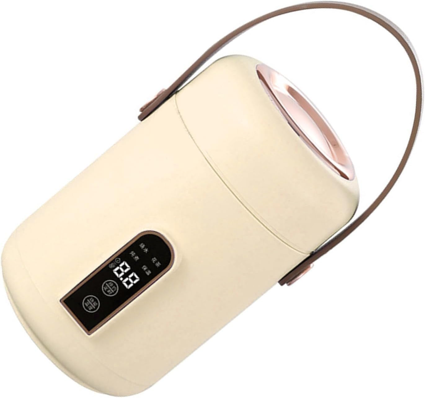 Electric Stewpot, Mini Rice Cooker Portable Insulated Safe for Home for Dorm (Beige) image number 4