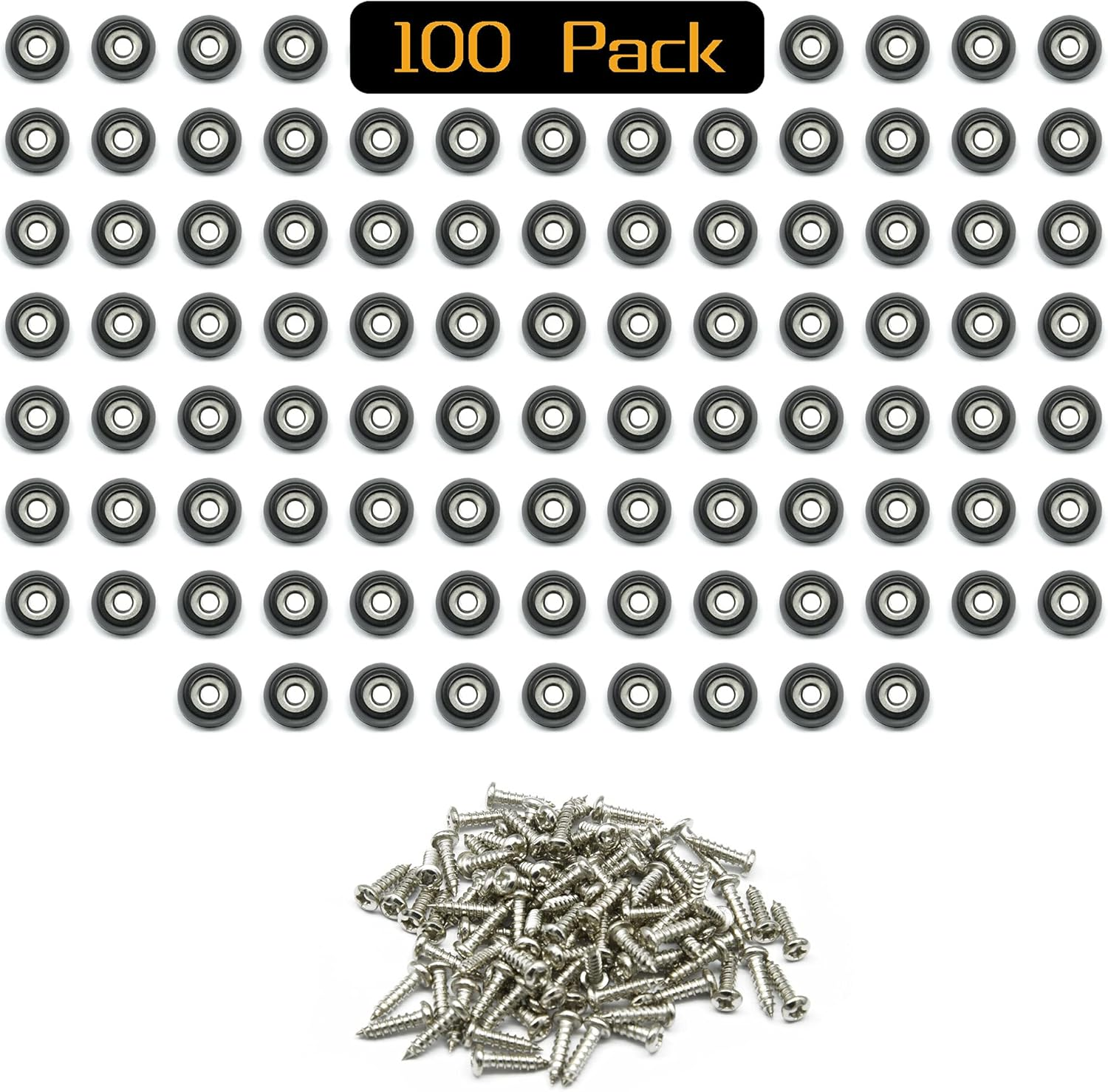 Cutting Board Feet with Stainless Screws, Black round Non Slip Rubber Feet for Cutting Board, Furnitrue & Electronics, 100 Pack image number 6