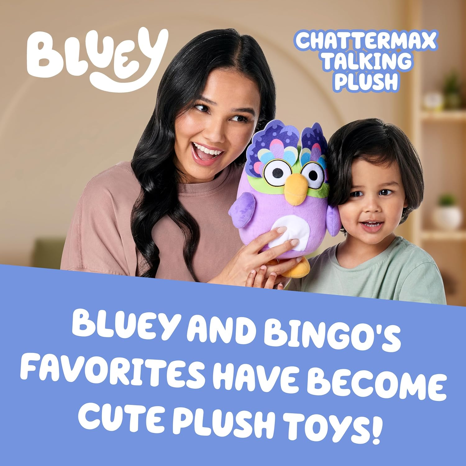 Bluey Chattermax 25.4Cm (10") Plush Toy Press the Belly to Hear Sound Effects and Record Your Voice image number 1