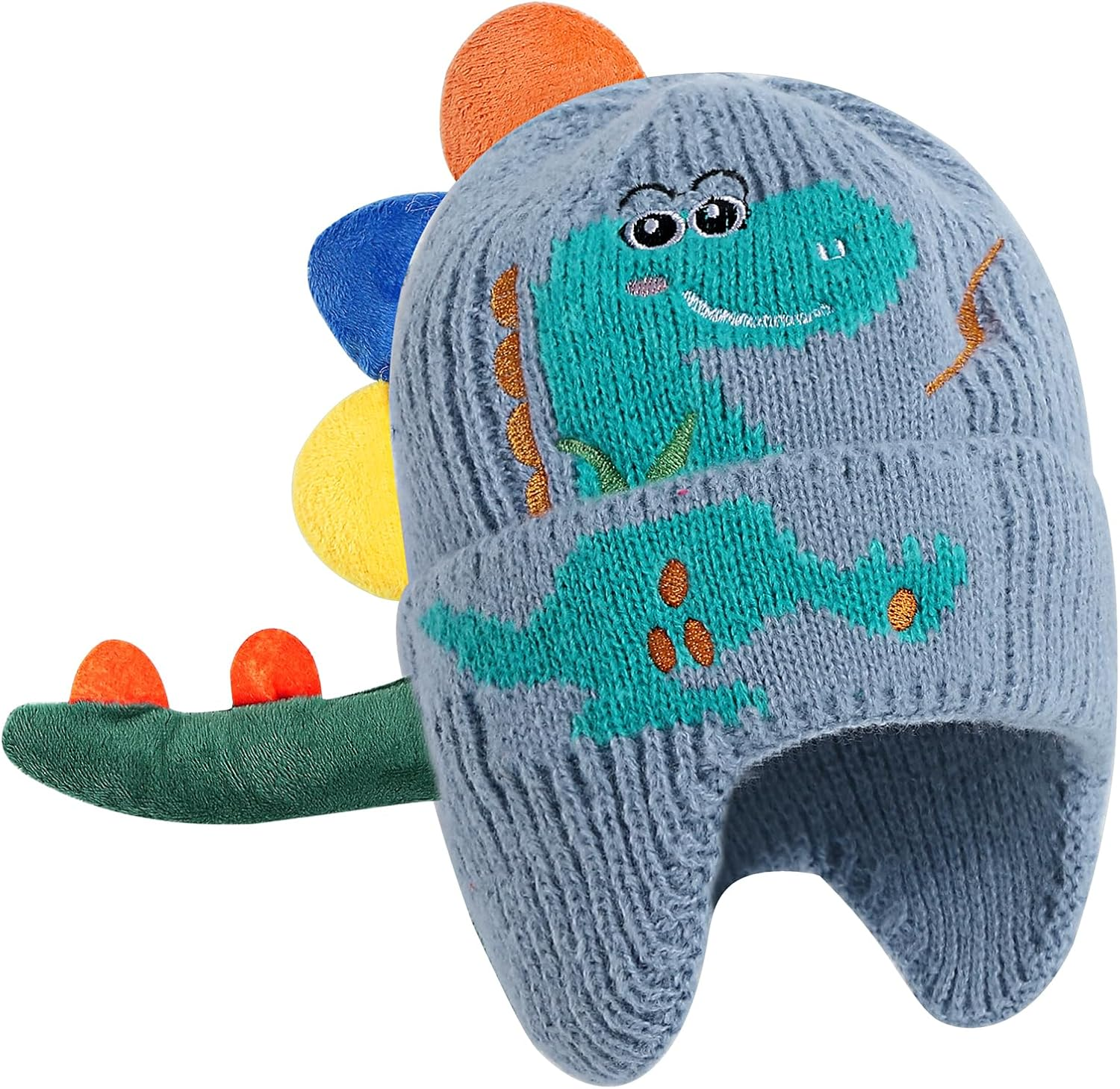 KAKU NANU Winter Hat Baby Dino Hat Children'S Beanie 0-3 Years Toddler Knitted Hat