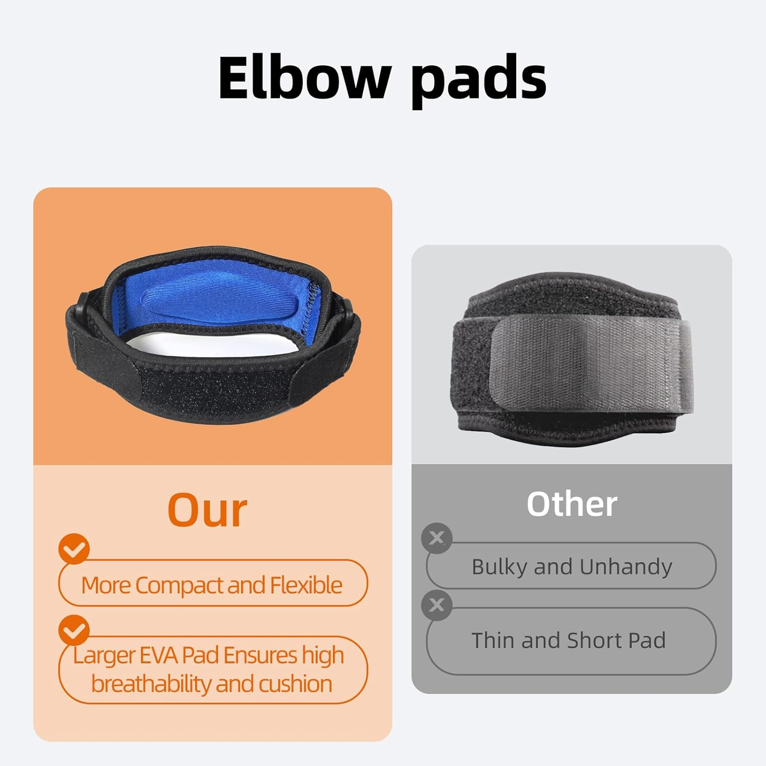 2 Pack Tennis Elbow Brace for Men & Women, Adjustable Elbow Support, Tendonitis Relief for Tennis & Golfer'S Elbow, with Compression Pad，Black and Blue image number 2