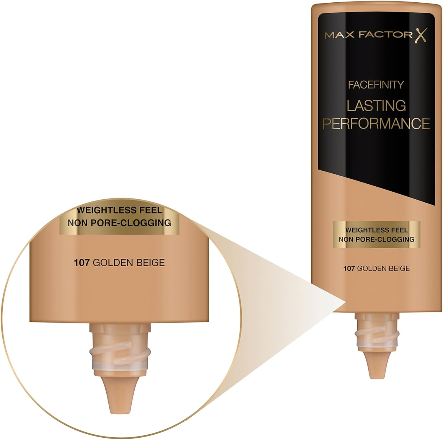 Max Factor Lasting Performance Liquid Foundation, 107 Golden Beige, Full Coverage, Flawless and Radiant Finish, Lightweight Formula, Smudge Resistant, Non Pore-Clogging, Fragrance Free, 35Ml image number 5