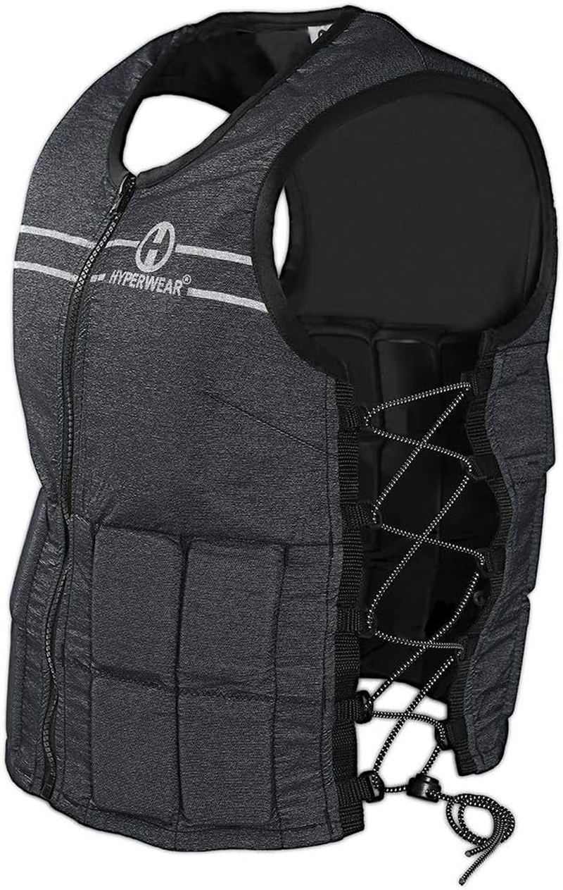 Hyperwear Hyper Vest FIT Adjustable Weighted Vest Women 5 Lb or 8 Lbs Running Walking Workouts Metallic Black Reflective Thin 1/2 Lb Weights Designed Comfortable Female Fit image number 4
