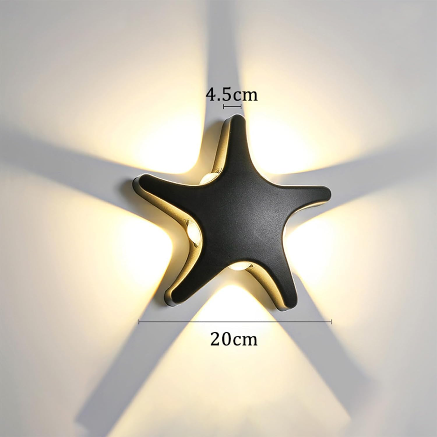 LED Outdoor Wall Light IP65 Waterproof Wall Lamp Starfish Wall Sconce Modern Outside/Indoor Aluminum Natural Star Elements Walkway Garden Children'S Room 3000K/4000K/6500K (White,White Light) XXZ image number 4