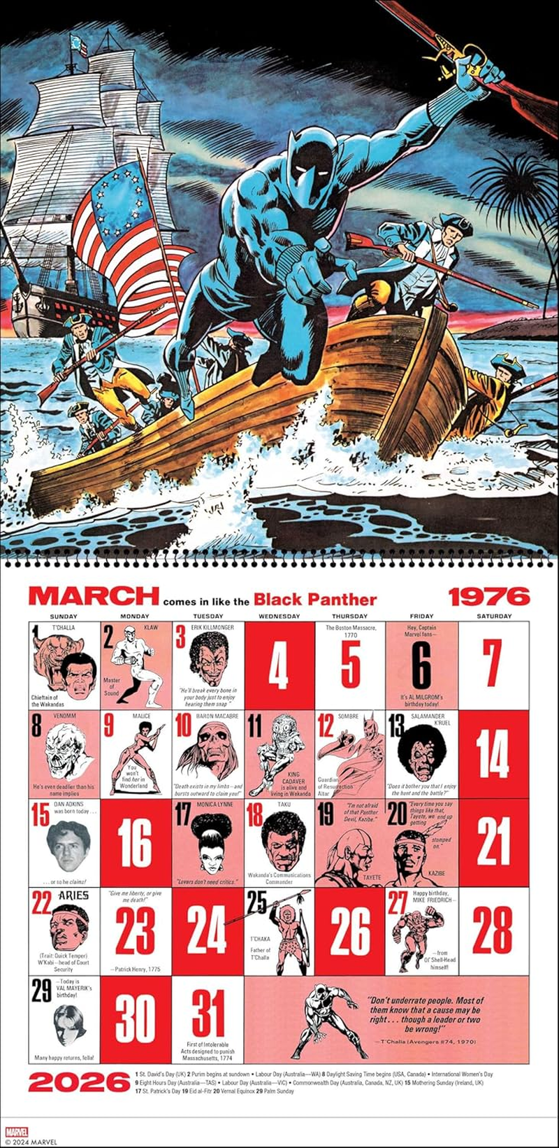 Mighty Marvel 2026 Wall Calendar: a Reissue of the 1976 Classic image number 4