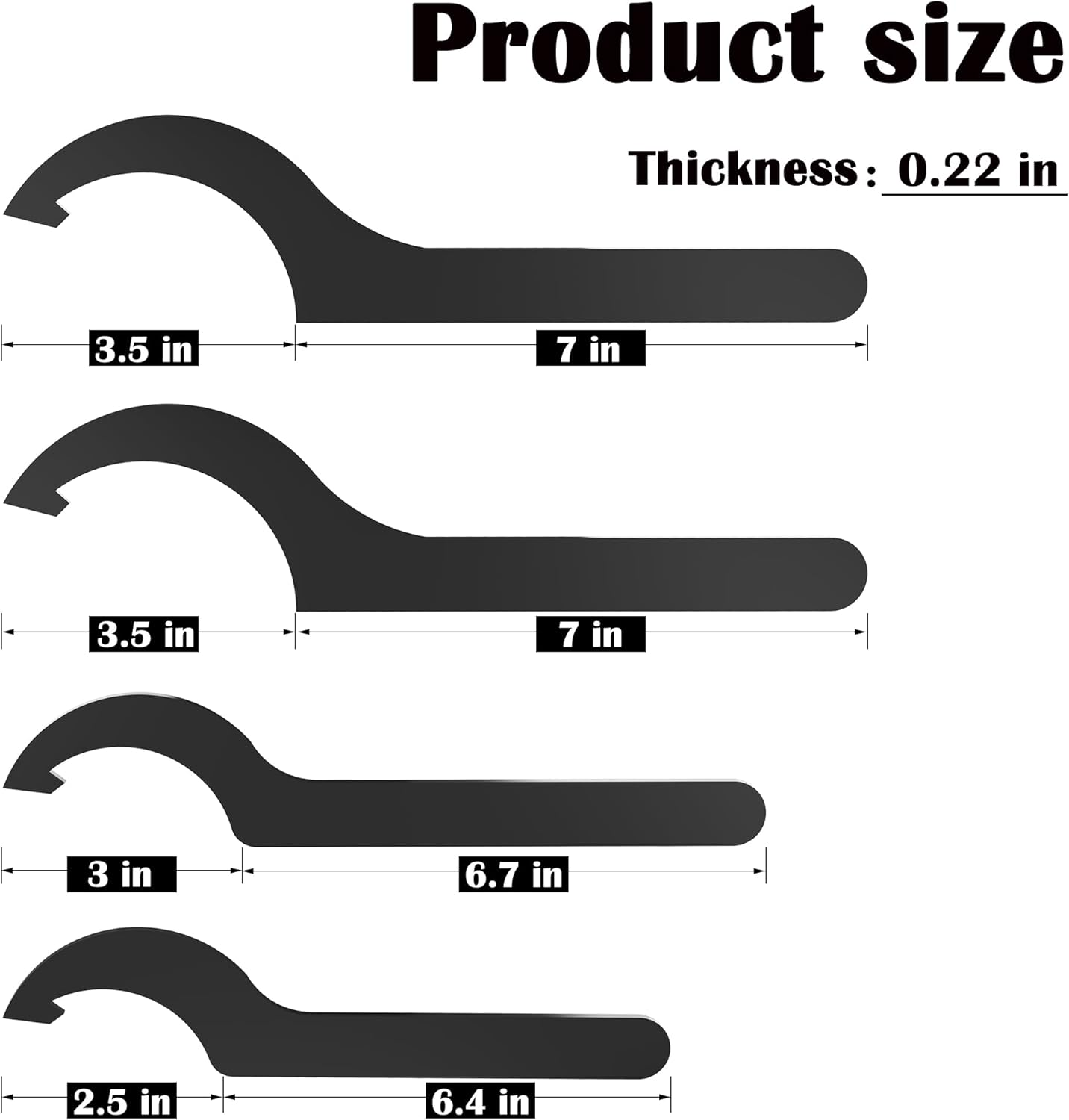Coilover Adjustment Tool 4X Steel Spanner Wrench Compatible with Tein KW Ohlins HKS Apexi Cusco image number 4