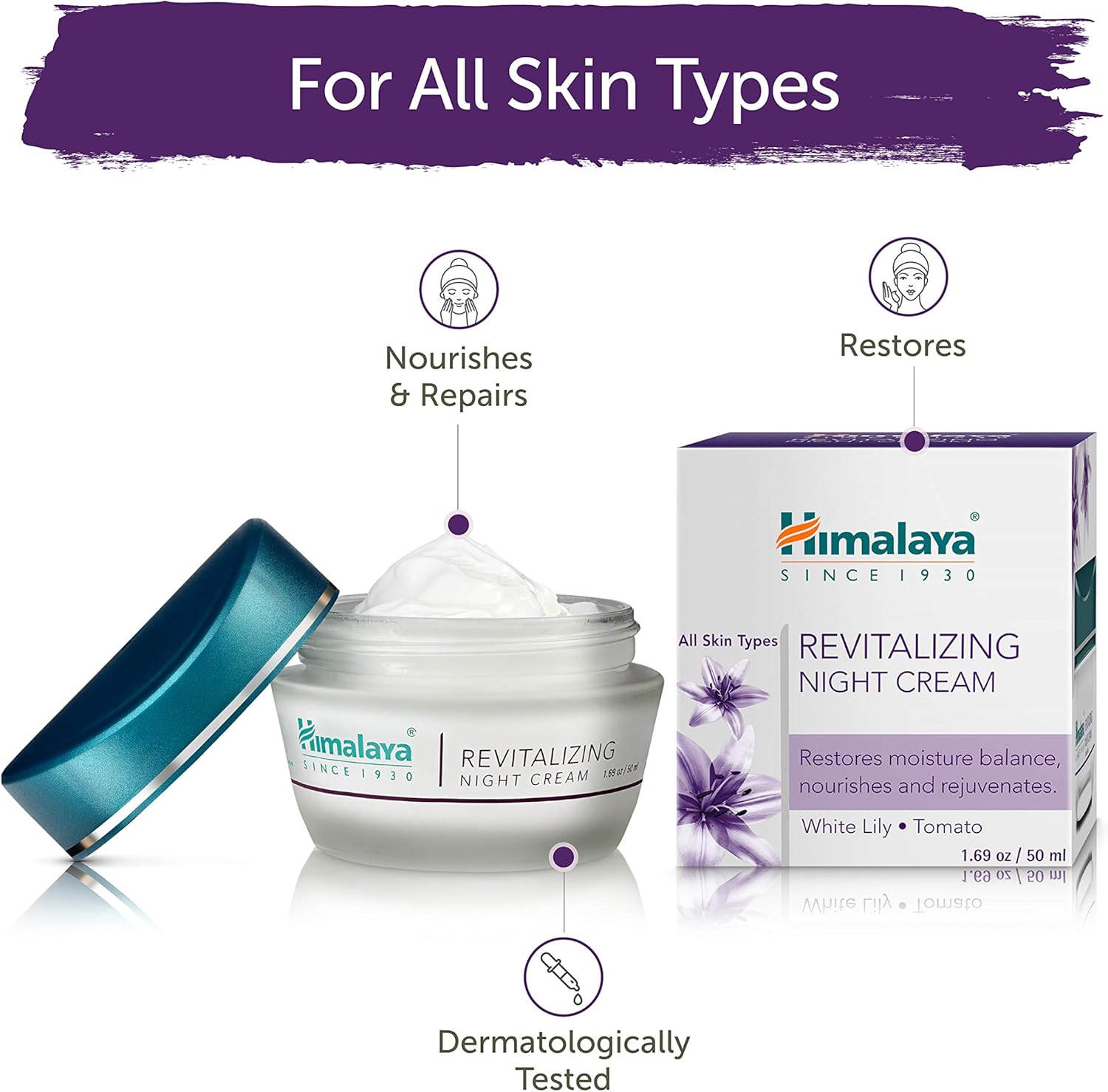 Himalaya Herbals Revitalizing Night Cream, 50Gm image number 1