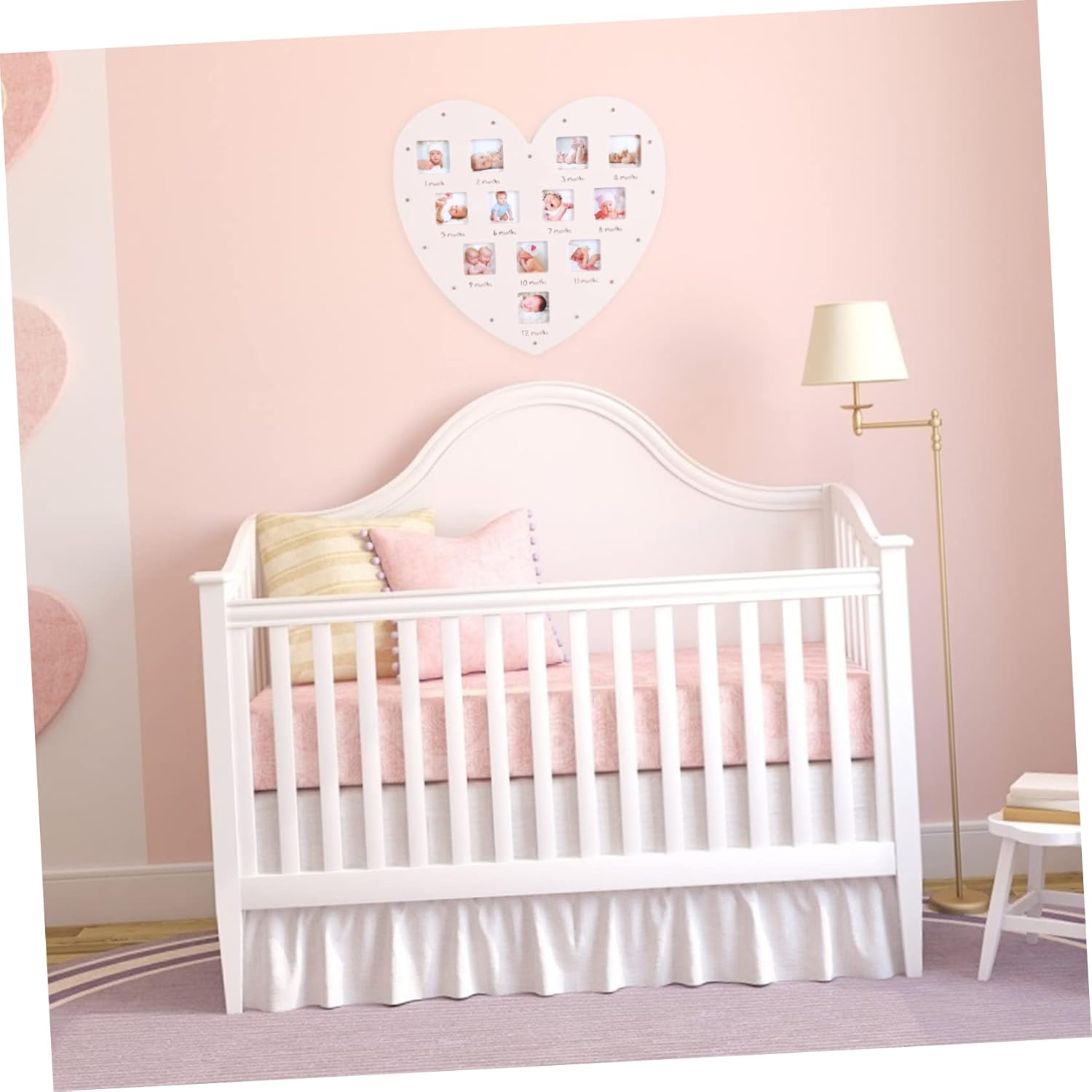 Photo Frame Growth Record Announcement for First Birthday Decor Heart Shape Picture Frame image number 4