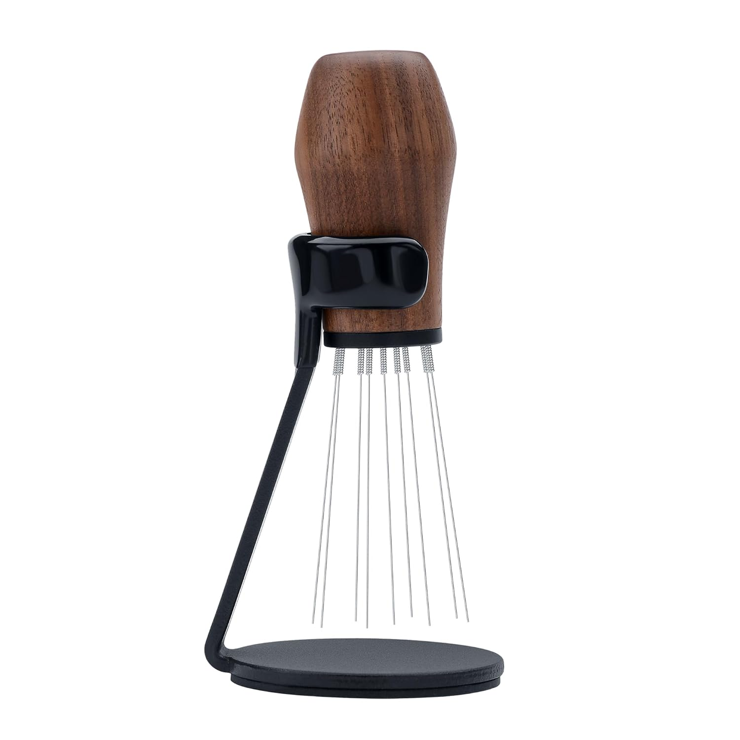 Normcore WDT Distribution Tool with Stand V3, Weiss Distribution Technique, 9 Prong Needle Espresso Stirrer, American Walnut Wood Handle - Bronze image number 3