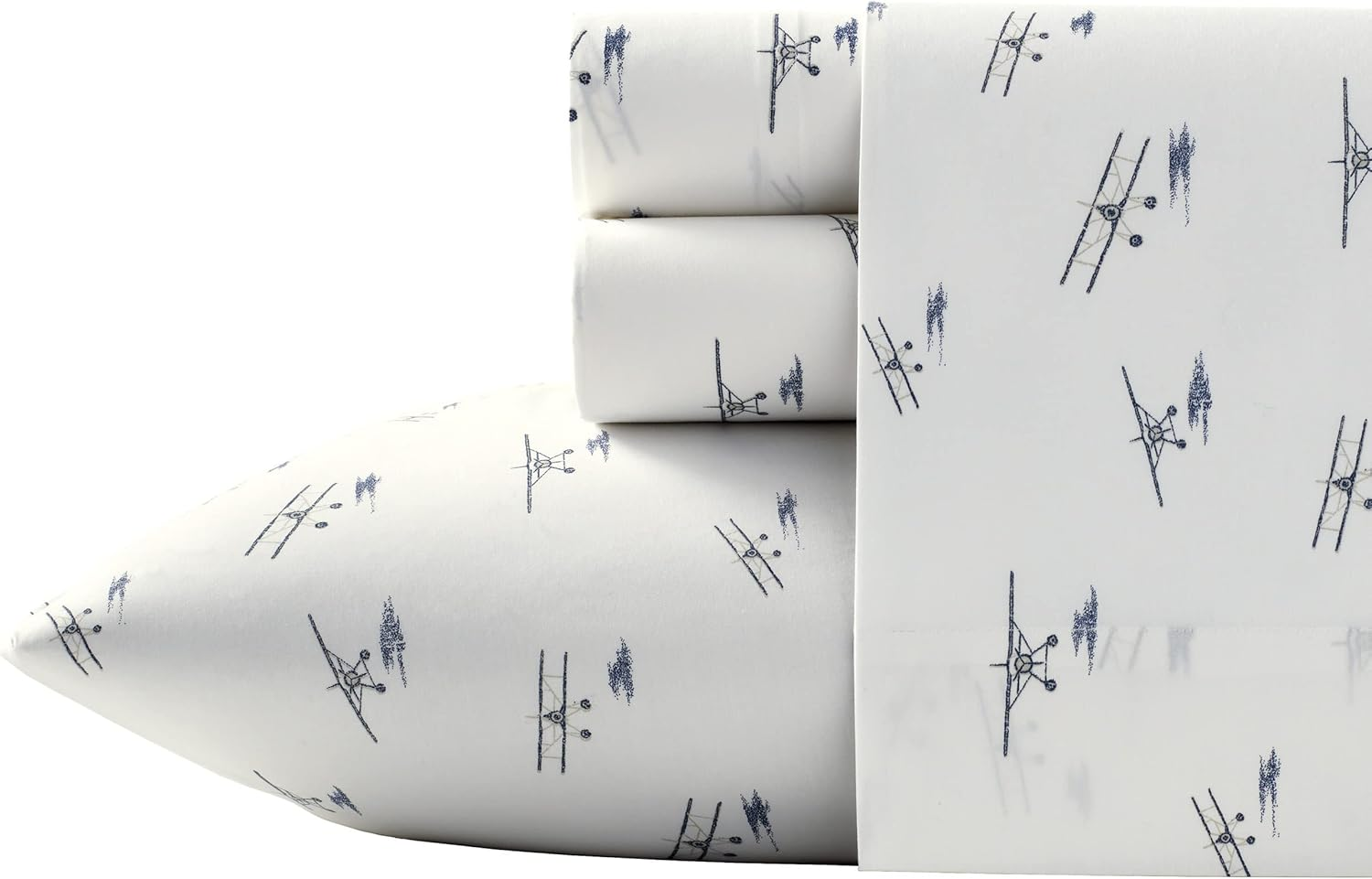 Eddie Bauer - Queen Sheets, Cotton Percale Bedding Set, Crisp & Cool Home Decor (Sea Planes Blue, Queen)