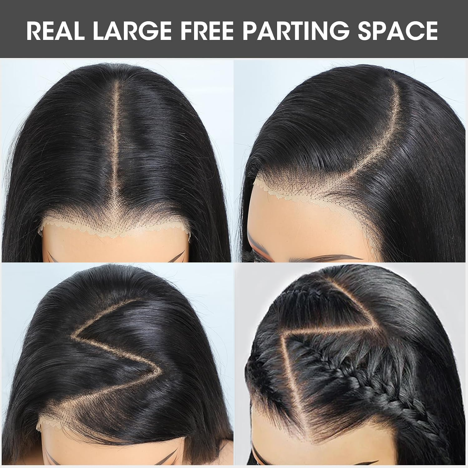 18 Inch Real Hair Wig, 5 X 5 Lace Front Wig, Human Hair with 200% Density, Straight, Glueless Human Hair Wigs for Black Women, Natural Black Colour, Wigs Real Hair Women (45 Cm)