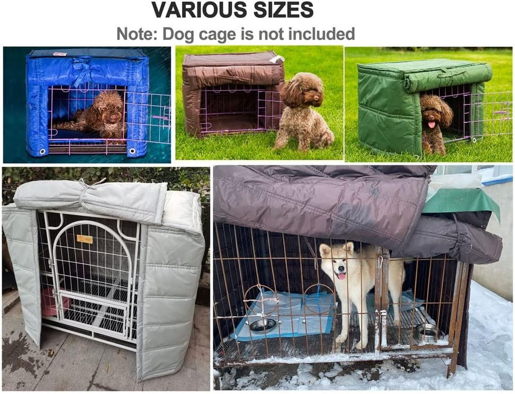 Dog Kennel Covers for Cold Weather Dog Crate Cover Insulated Winter Waterproof Soundproof for Wire Crates (Oxford Cloth+Cotton) Heavy Duty Cage Cover for Keep Pet Warm image number 5