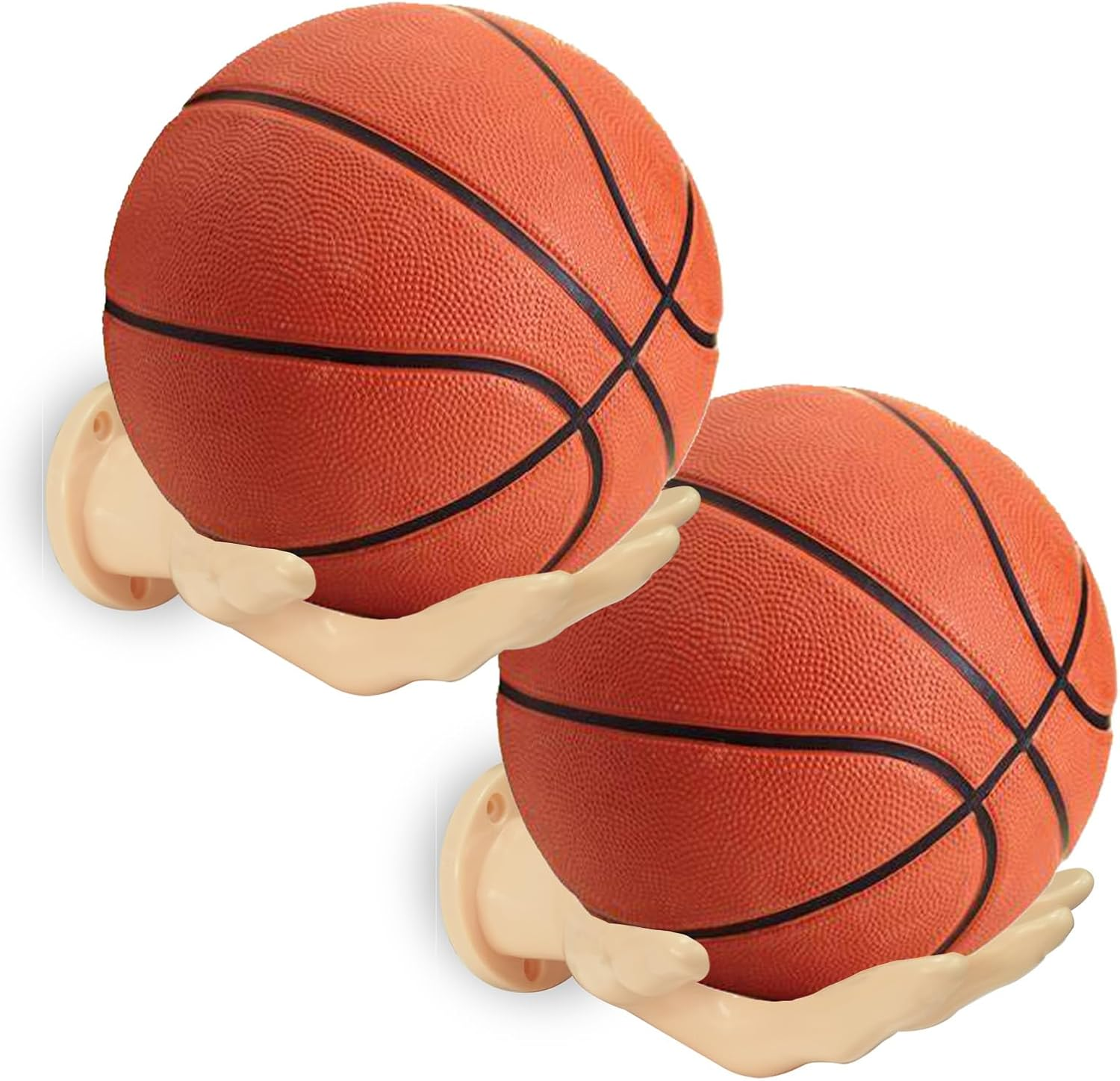 LOCZAR Basketball Holder Wall Mount 2 Piece Set, Men'S Room Decoration Game Room Basketball Wall Decor Men'S Sport Gifts, Ball Stand Wall Mount, Garage Ball Storage Organizer