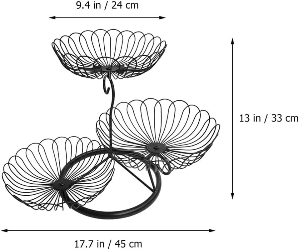 Zerodeko Multifunctional Iron Fruit Basket Storage Container for Snacks and Fruits Stylish Home Organizer for Kitchen Counter Premium Quality Design image number 4