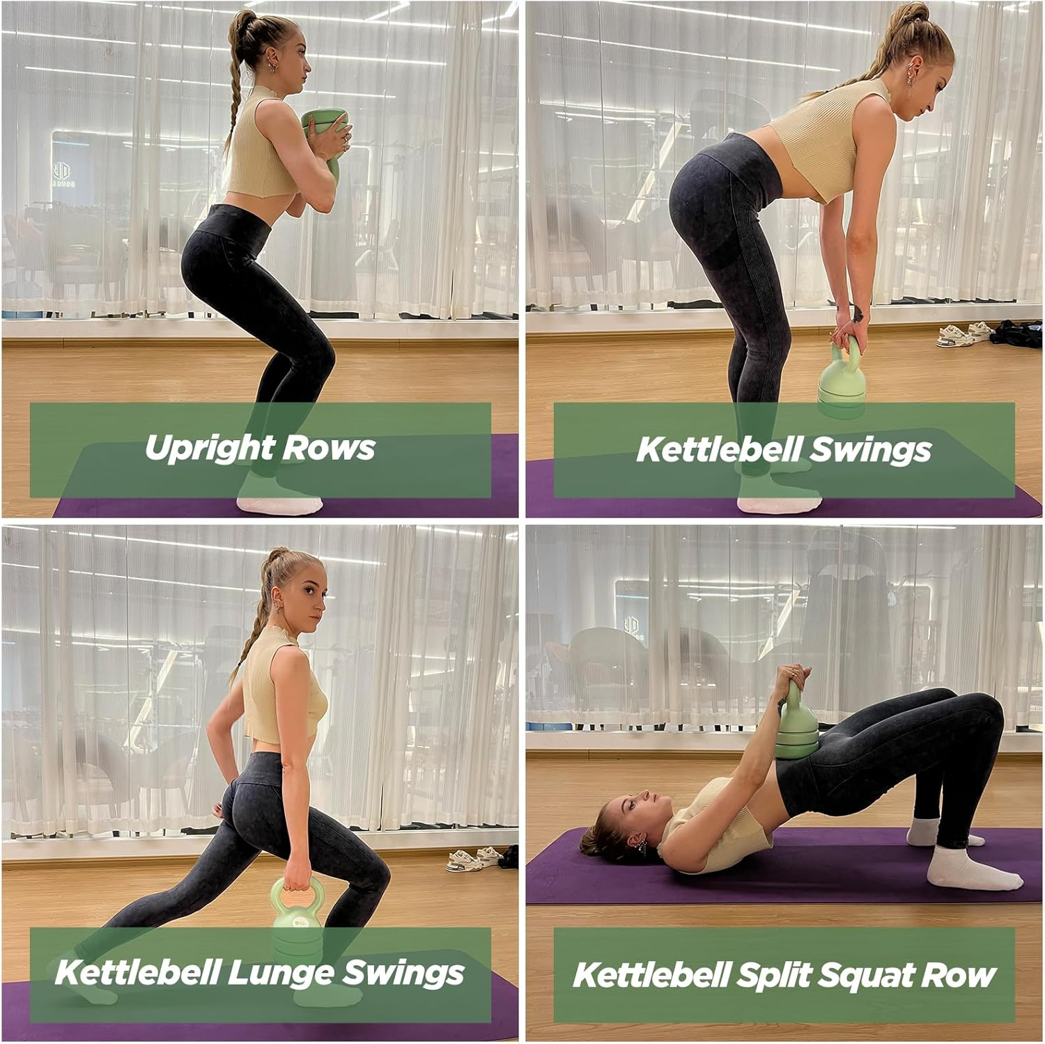 MIKE SPORT Adjustable Kettlebell Sets 3 in 1 (5Lb-12Lb) for Home Gym,Fitness,Workouts,Strength Training Equipment Exercise,Kettle Bell Weights Ideal for Beginners, Men,Women,Kids,Dumbbell Set image number 5