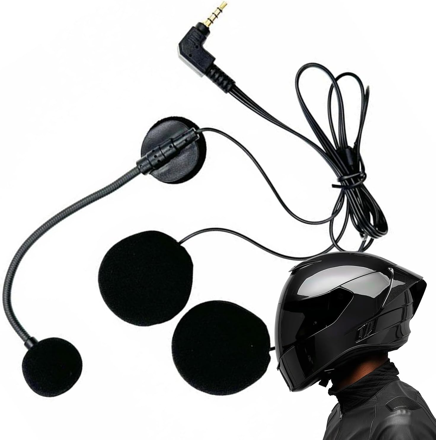 Helmet Speakers, Motorcycle Helmet Headphones, Earbuds Intercom Modular High-Definition Audio for Riding Racing Street Riding Adventure Touring Powersports Dirtbike image number 2