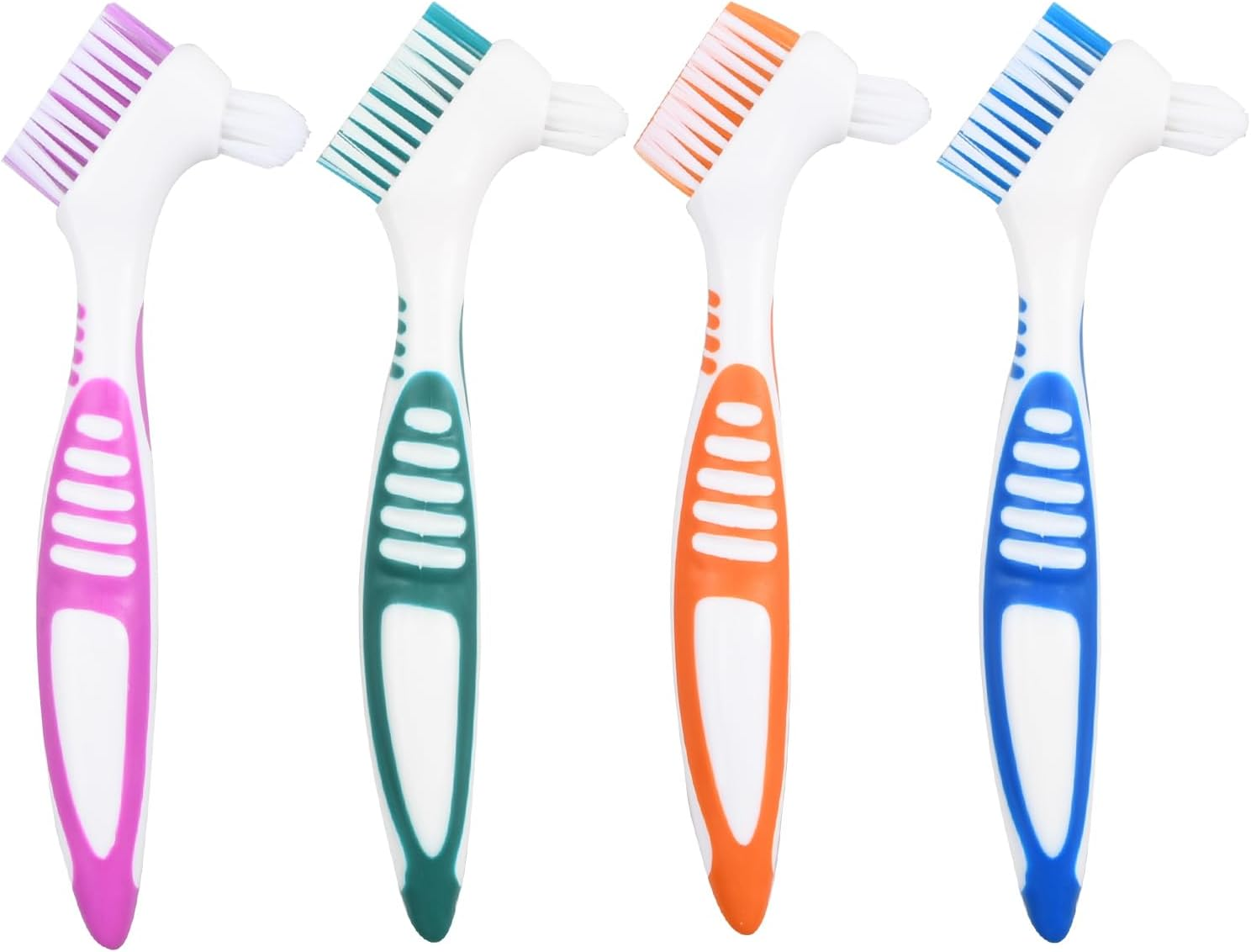 4PCS False Teeth Brush, Multi-Layered Bristles False Teeth Brush, Denture Brush, Denture Toothbrush, Dual Head Toothbrushes, Retainer Brush for Cleaning Dentures image number 3