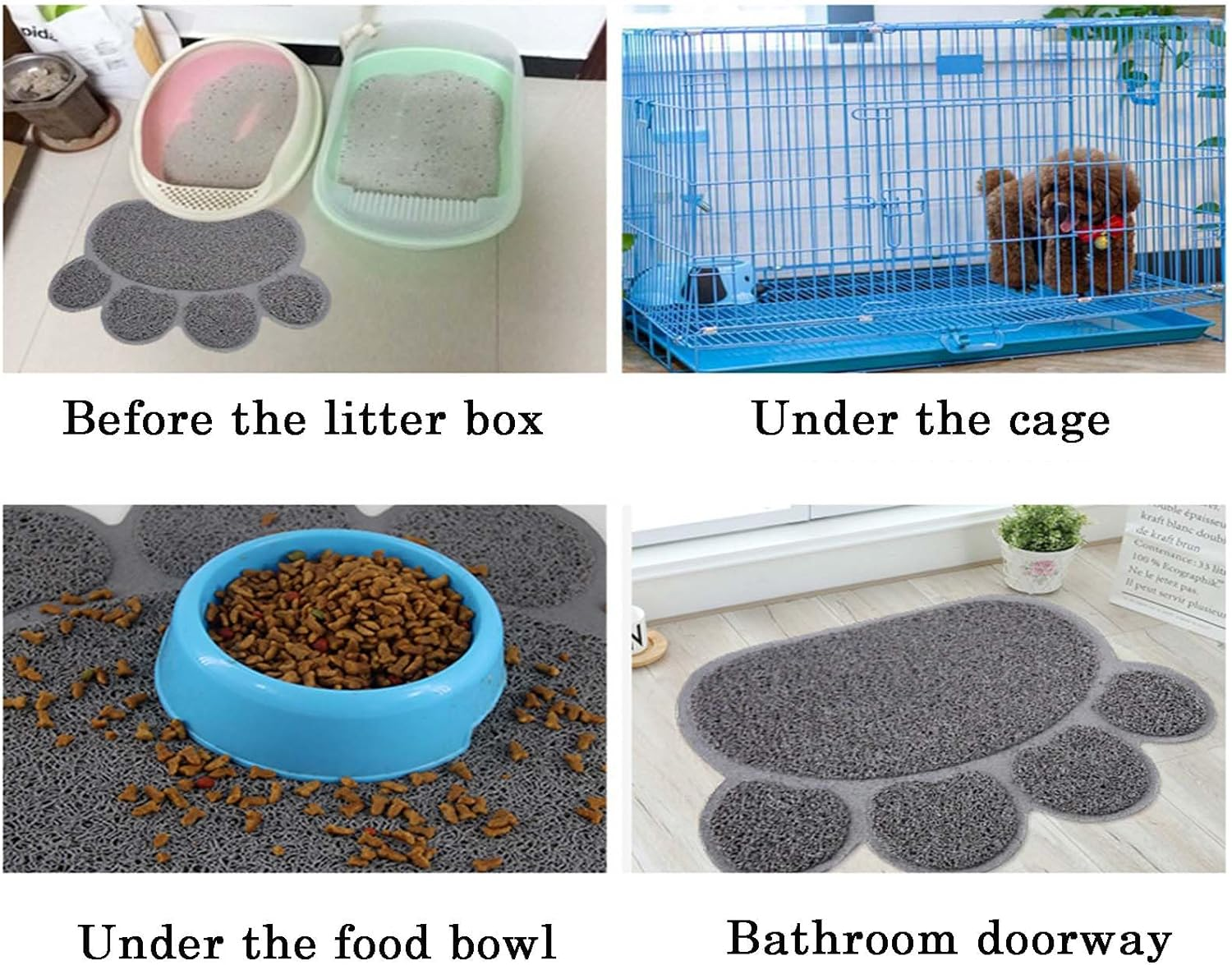 Cat Litter Mat,Large Non-Slip Kitty Litter Mat,23''&times;17''Litter Mat for Litter Box,Cat'S Paw Shape Cat Litter Mat Litter Trapping Mat,Traps Litter from Litter Box Easy to Clean image number 2