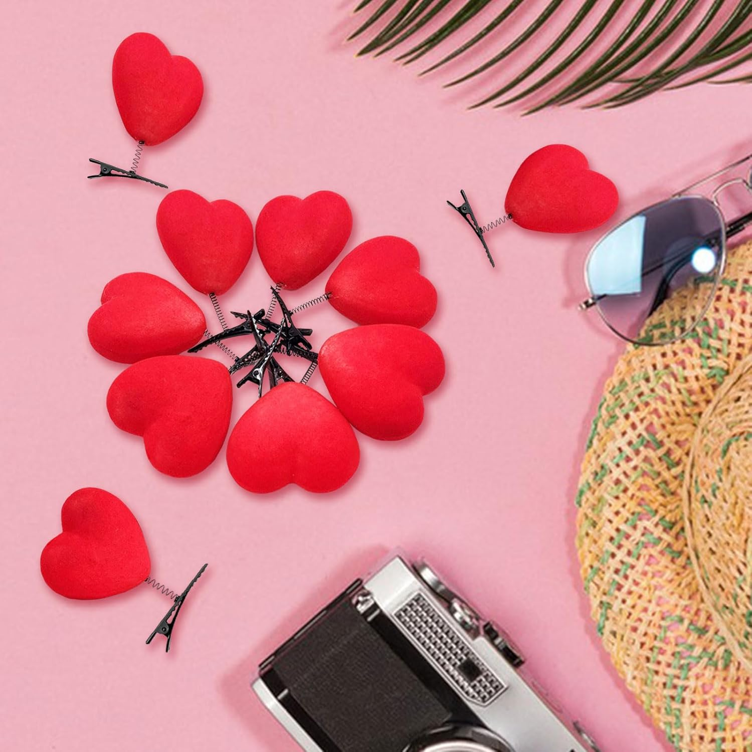 10 X Red Heart Hair Clips, Valentine'S Day Heart Love Hair Clips, Heart Hair Clips, Heart Hair Pins for Girls Women, Heart Hair Clip for Valentine'S Day Wedding image number 4