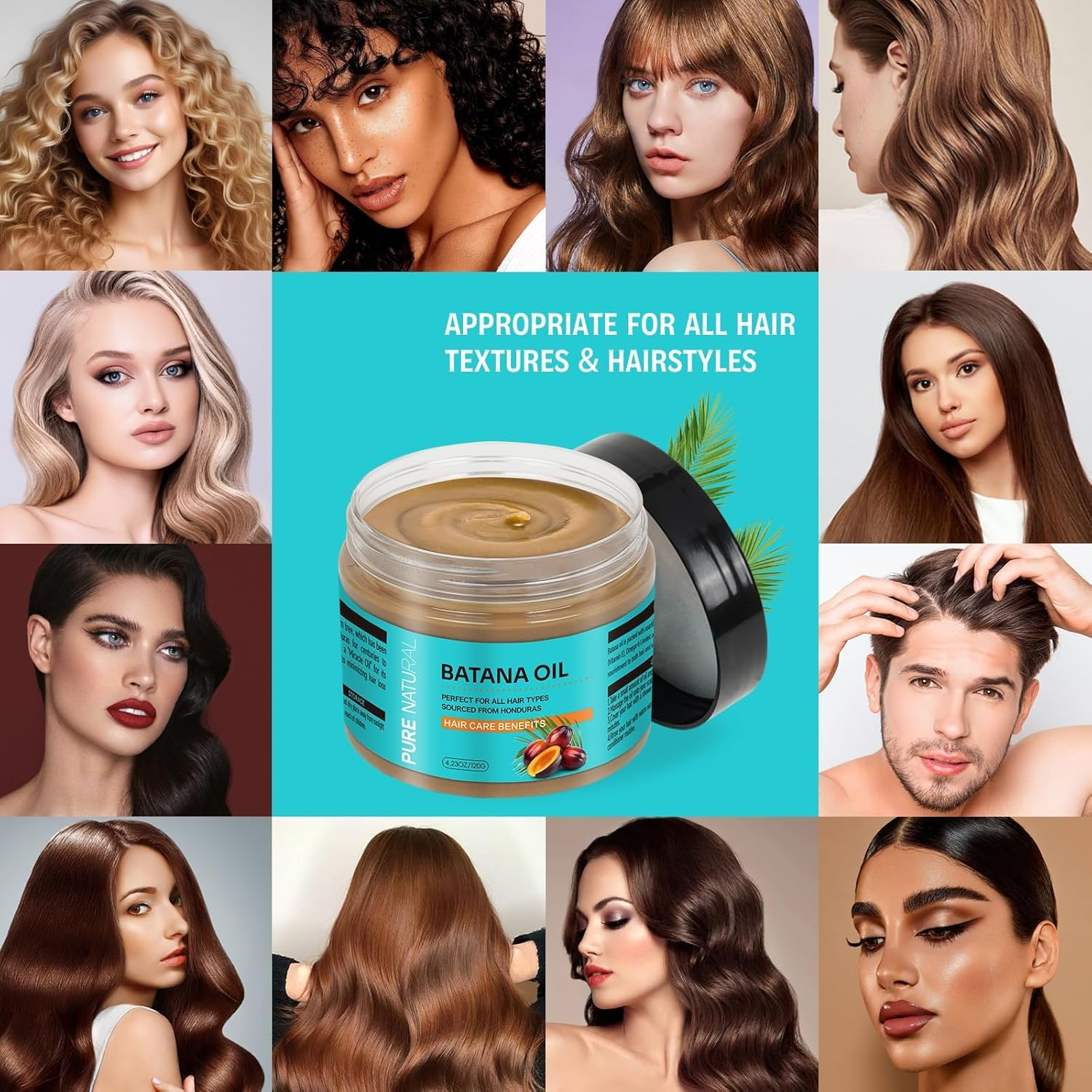 Organics Batana Oil for Hair Care, 100% Pure Raw Batana Masks Promotes Thicker, Stronger Hair, Unrefined Batana Oil for Men & Women-120Ml/4.3Oz(Hair Mask) image number 5