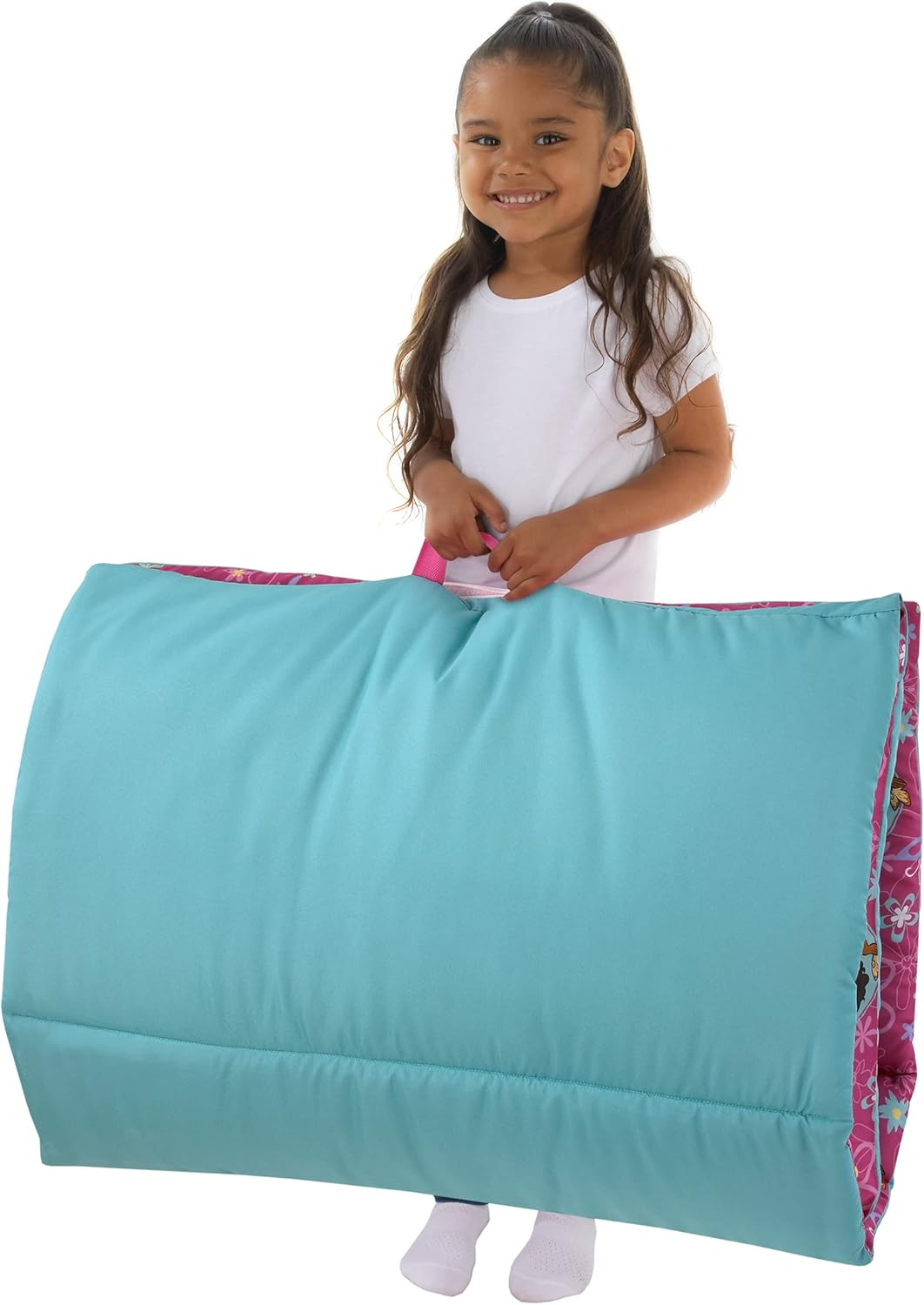 Disney Encanto Tropical Delight Pink and Aqua, Mirabel and Isabella Deluxe Easy Fold Toddler Nap Mat image number 1
