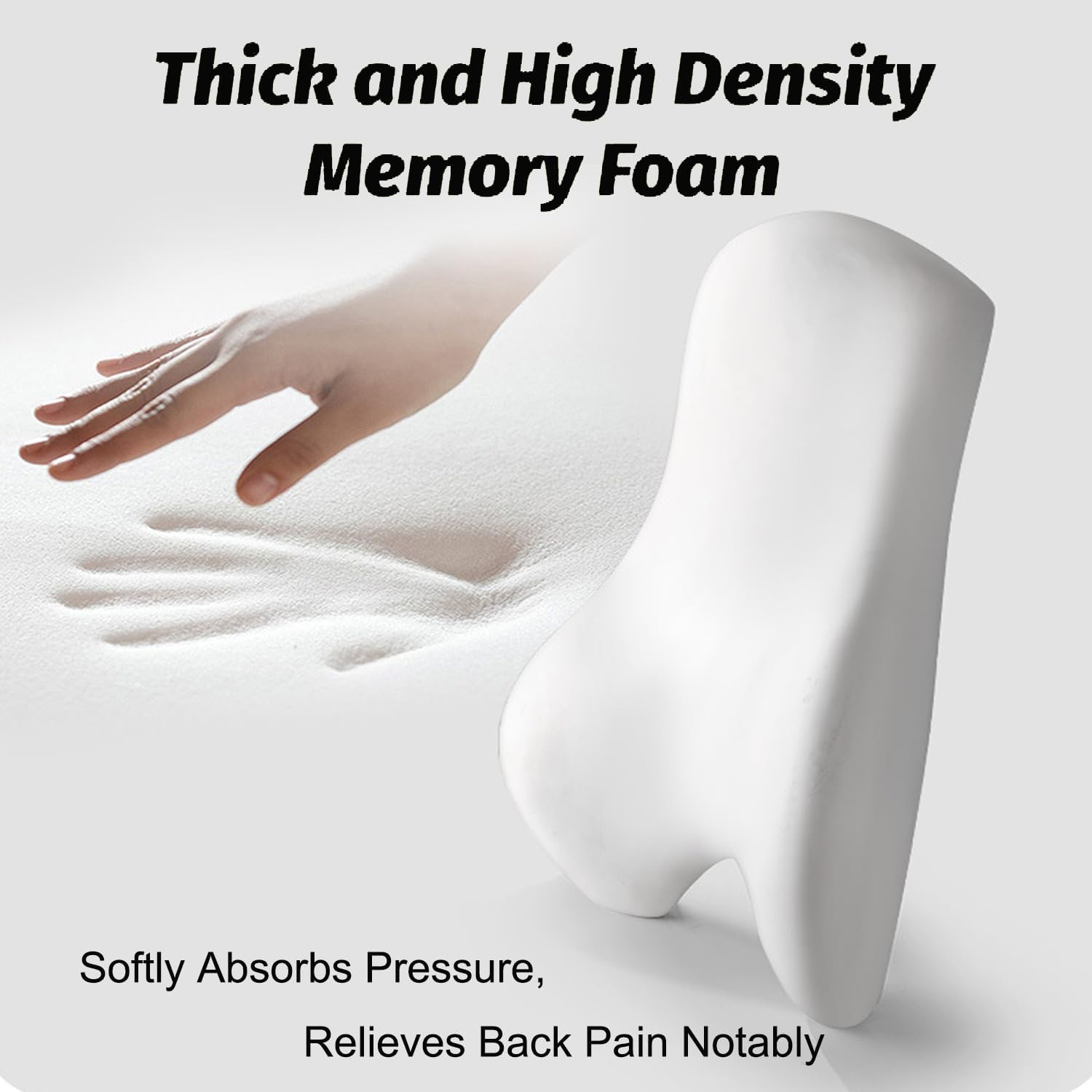 Lumbar Support Pillow for Office Chair, Memory Foam Car Seat Back Support, Ergonomic Design Orthopedic Backrest, Breathable, Adjustable Straps, for Computer Chair, Car Seat image number 6