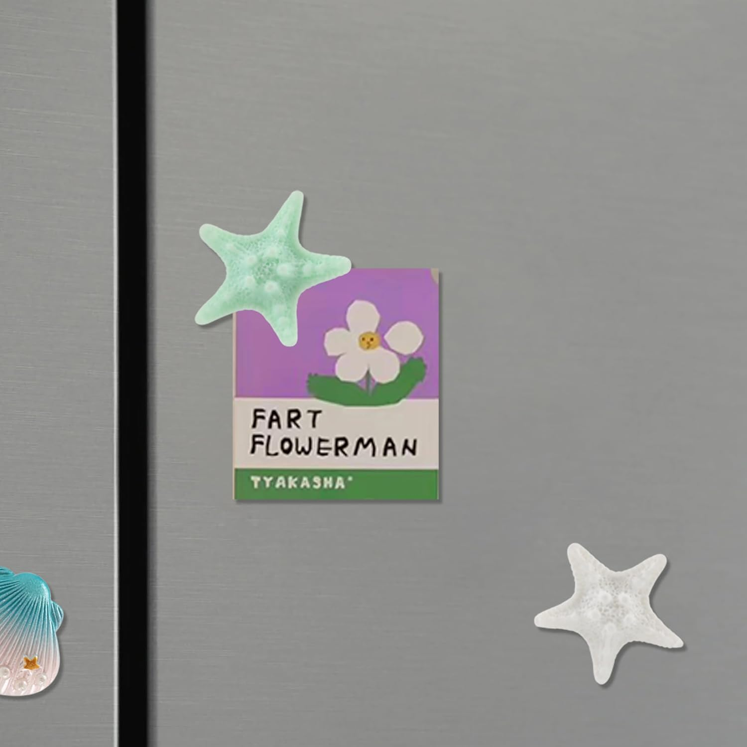 12Pcs Shell and Starfish Fridge Magnets,Cute Refrigerator Magnet,Colorful Whiteboard Magnet,Small Magnets for Office Kitchen Locker Decorations image number 2