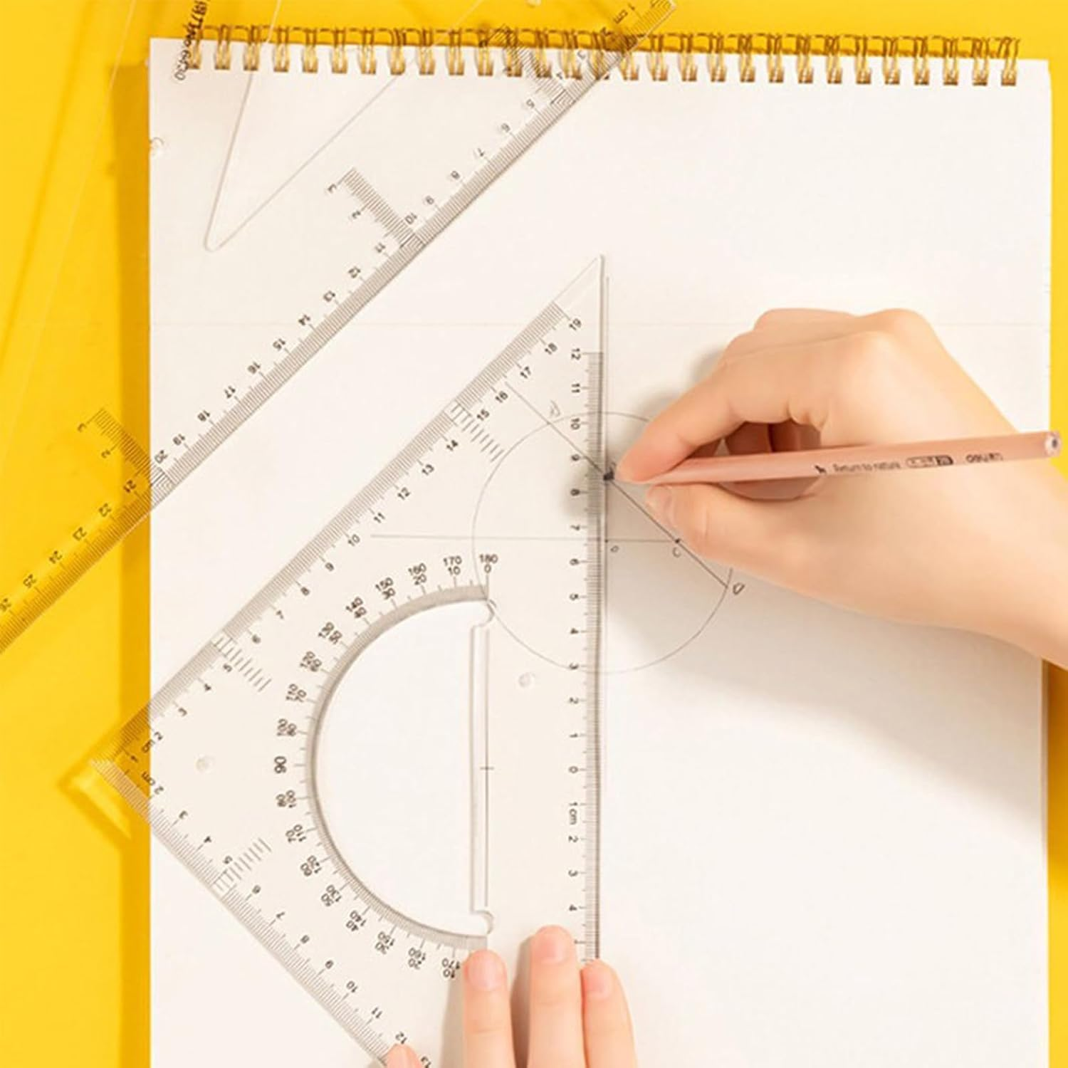 Triangular Ruler, 11.8 Inches (30 Cm), Drafting Set, Triangular Scale, Plastic, Drafting Supplies, Stationery, Office Use, for Exams, Ruler Set, Geometry, Drawing Tool image number 1