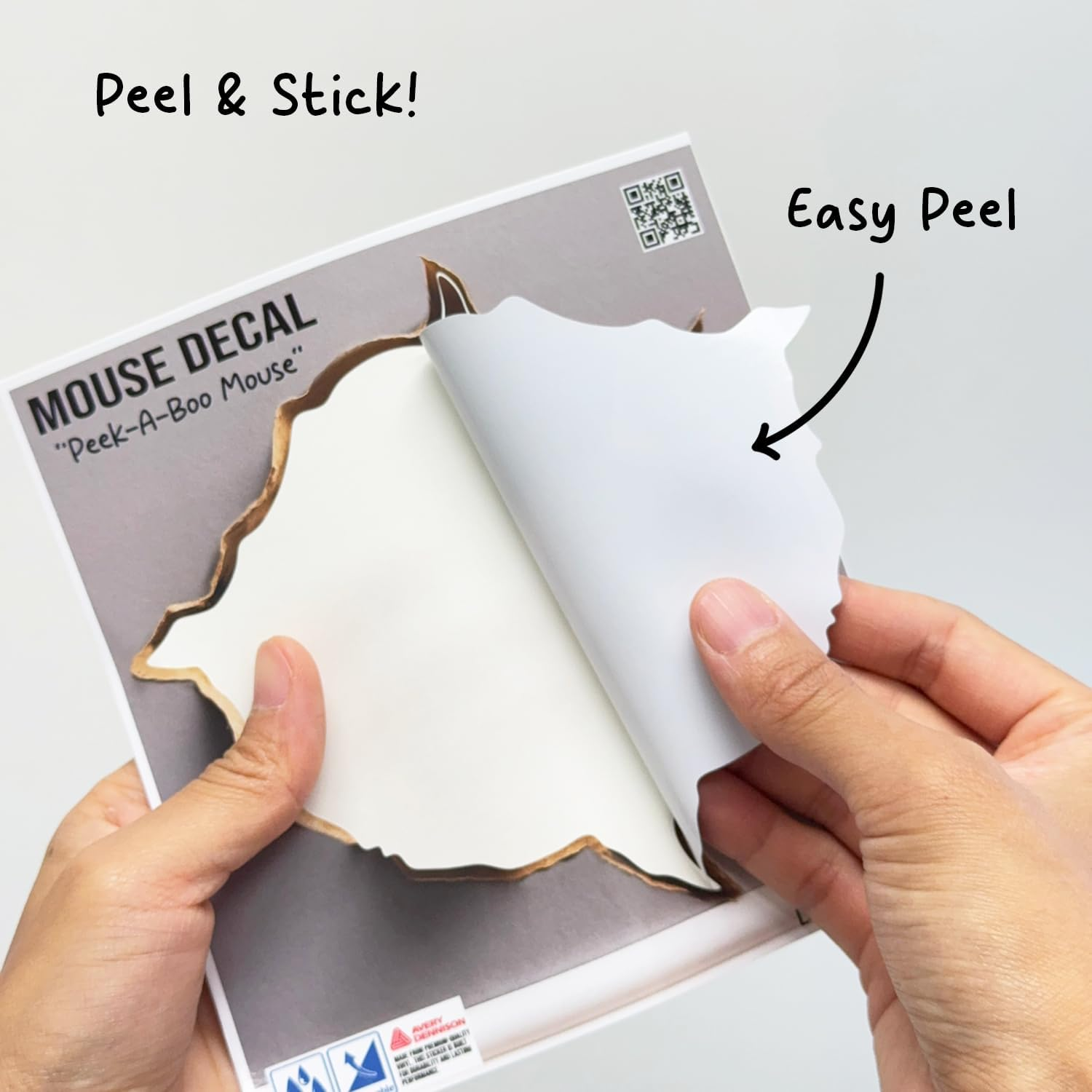 GRITKULTURE Removable Peek a Boo Mouse in Mouse Hole Decal Sticker 5.1Inch 2 Pack. Mouse Hole in the Wall Sticker with 3D Effect. Wall Decoration, Funny Gift, Potty Training, Prank (#6) image number 4