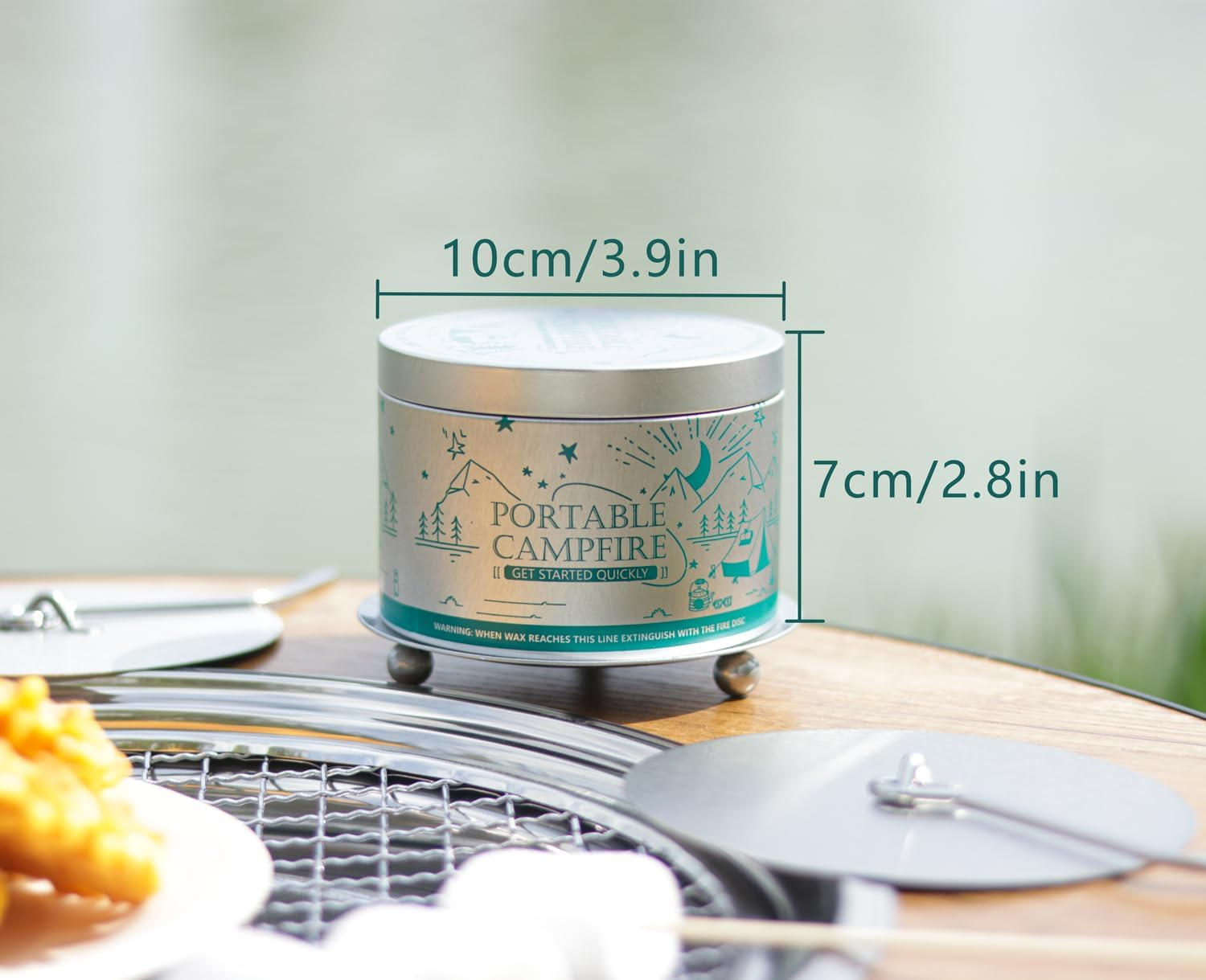 Portable Campfire for Camping Backyard Gathering Date Night, Smores Fire Pit Picnics, Reusable Fire Pit 3-5 Hours Burn Time, Emergency Heat image number 3