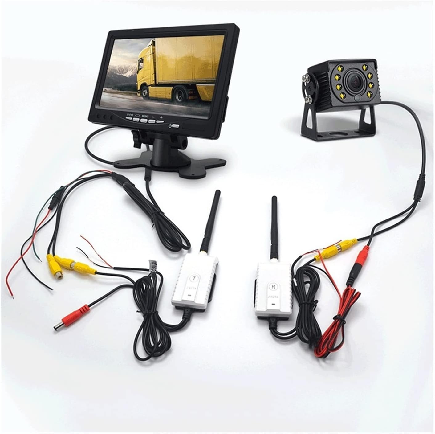 GPS Car Navigator, Easy to Install Truck Rear View Camera Wifi Wireless Wiring Kit 2.4Ghz DC 24V Car Camera Wireless Transmitter/Receiver 2021 New for Car Truck RV image number 4