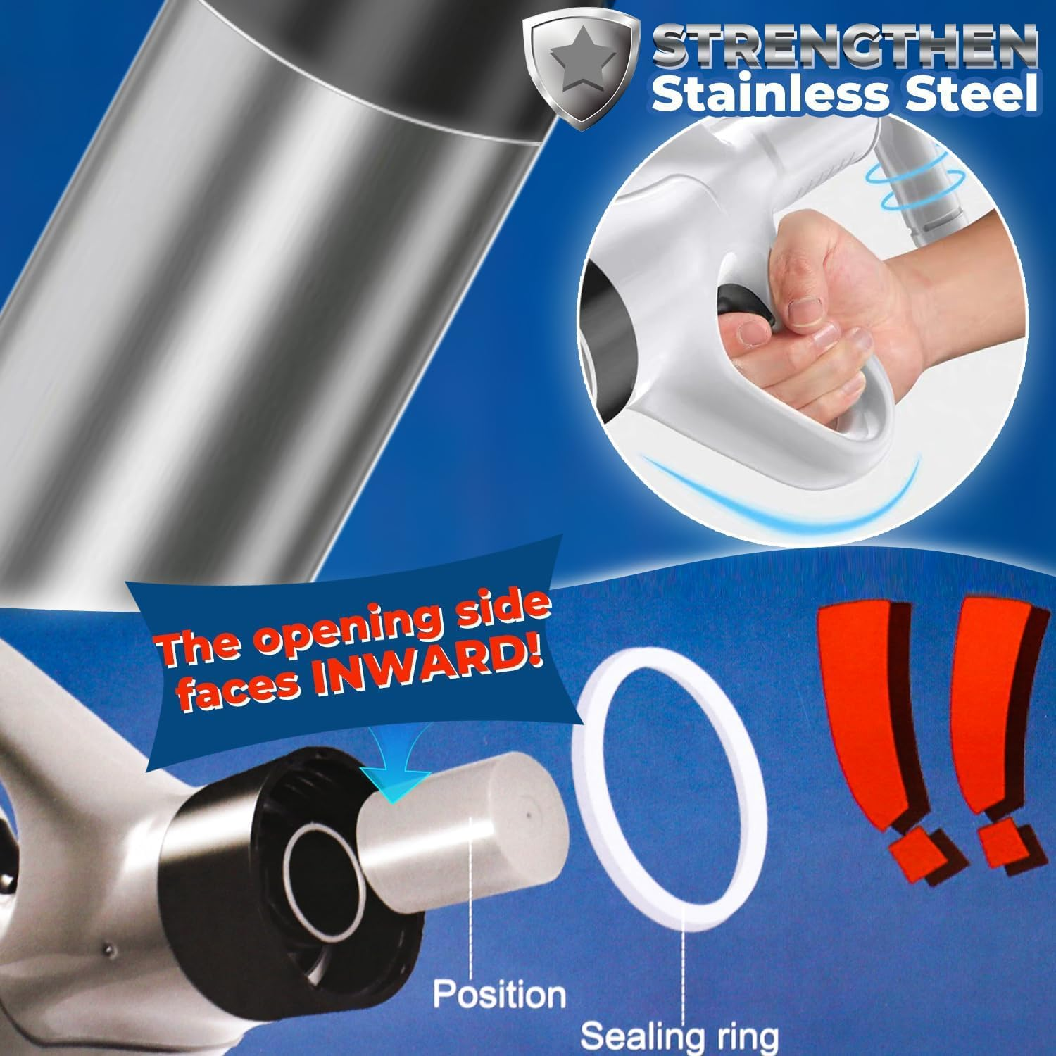 Toilet Plunger, Drain Clog Remover, High-Pressure Air Drain Blaster with Real-Time Barometer Powerful Drain Snake Sink Plunger Plumbing Tools, Plungers for Bathroom, Sink, Floor, Kitchen Clogged